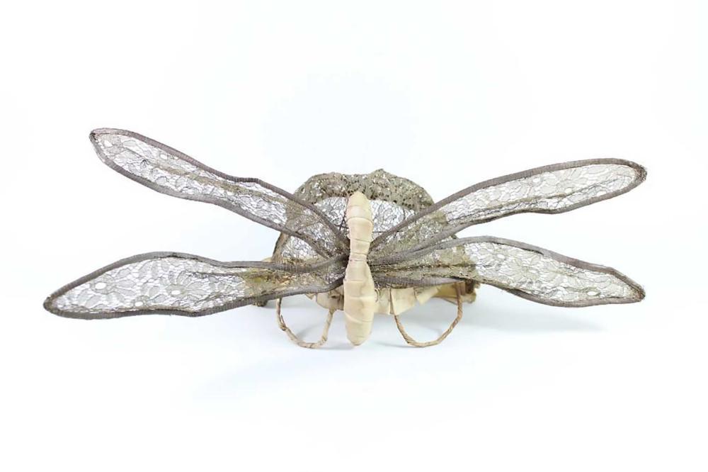 Antique 1920's Gold Lame Lace Dragonfly Headdress