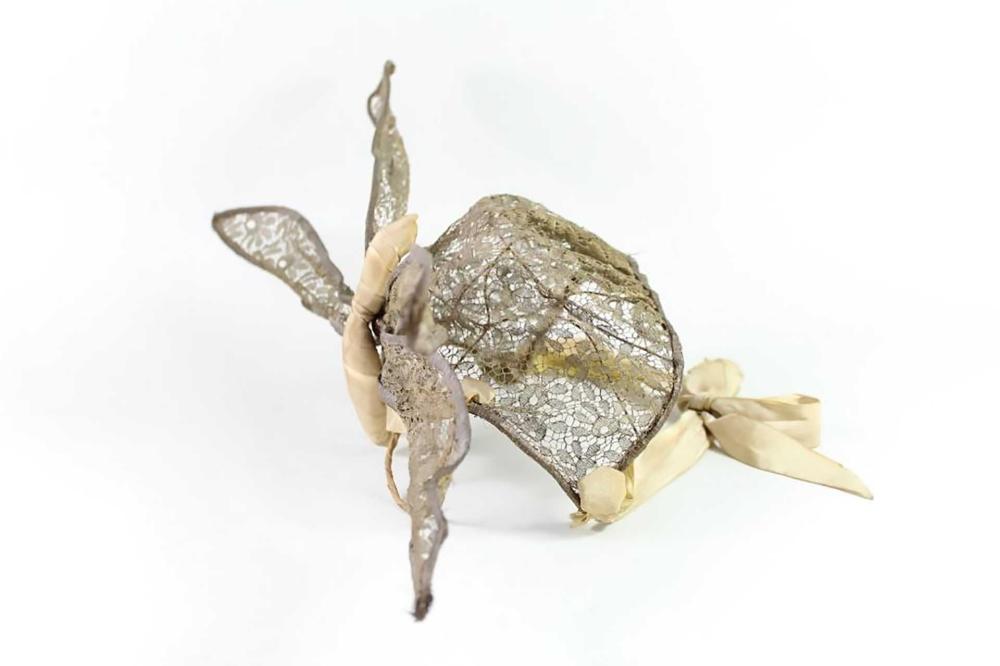 Antique 1920's Gold Lame Lace Dragonfly Headdress