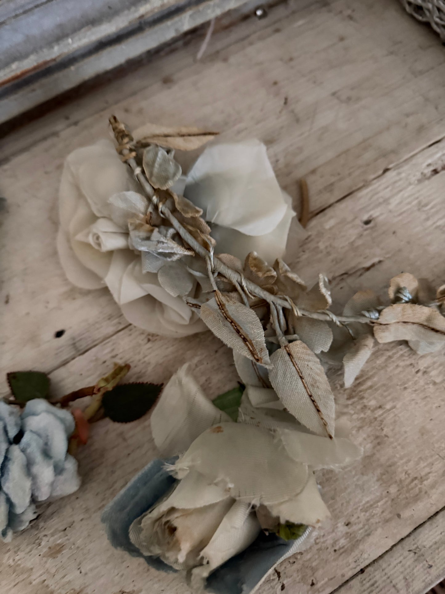 Collection Antique Vintage Millinery Flowers Blue