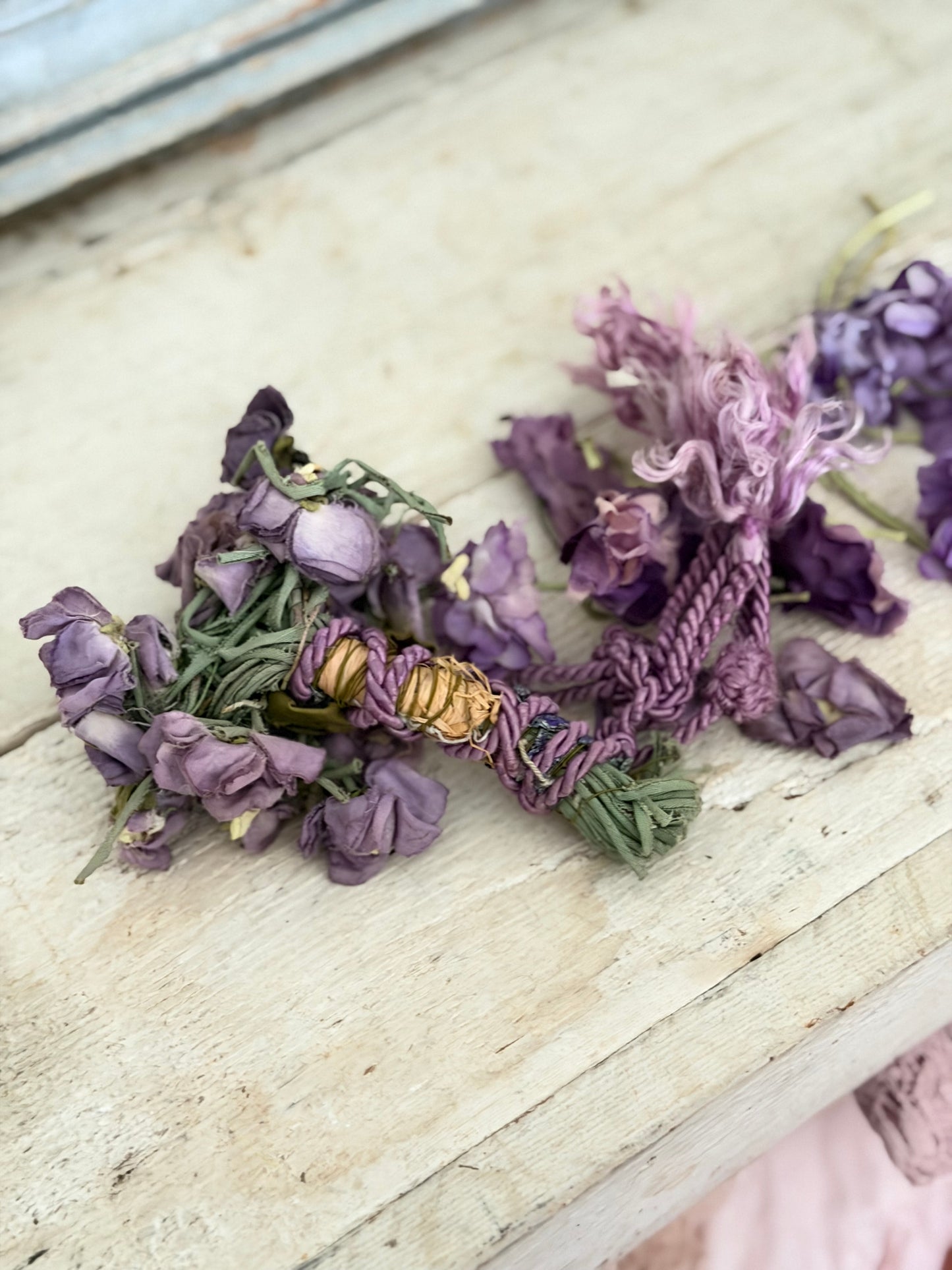 Collection Antique Vintage Millinery Flowers Purple
