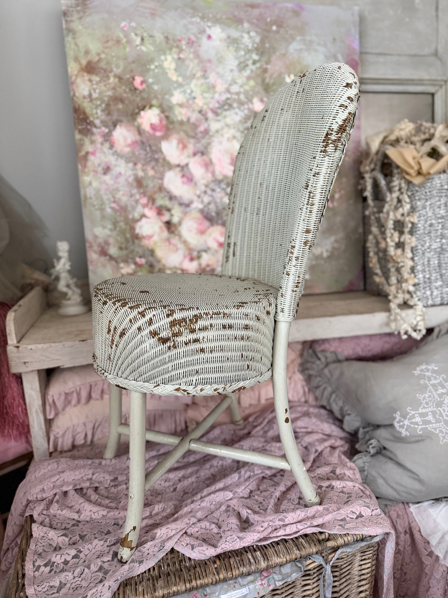 Antique Chippy Mint Green Shabby Chic Chair