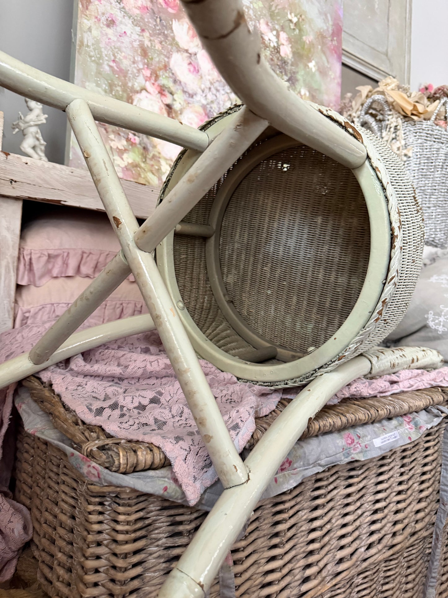 Antique Chippy Mint Green Shabby Chic Chair