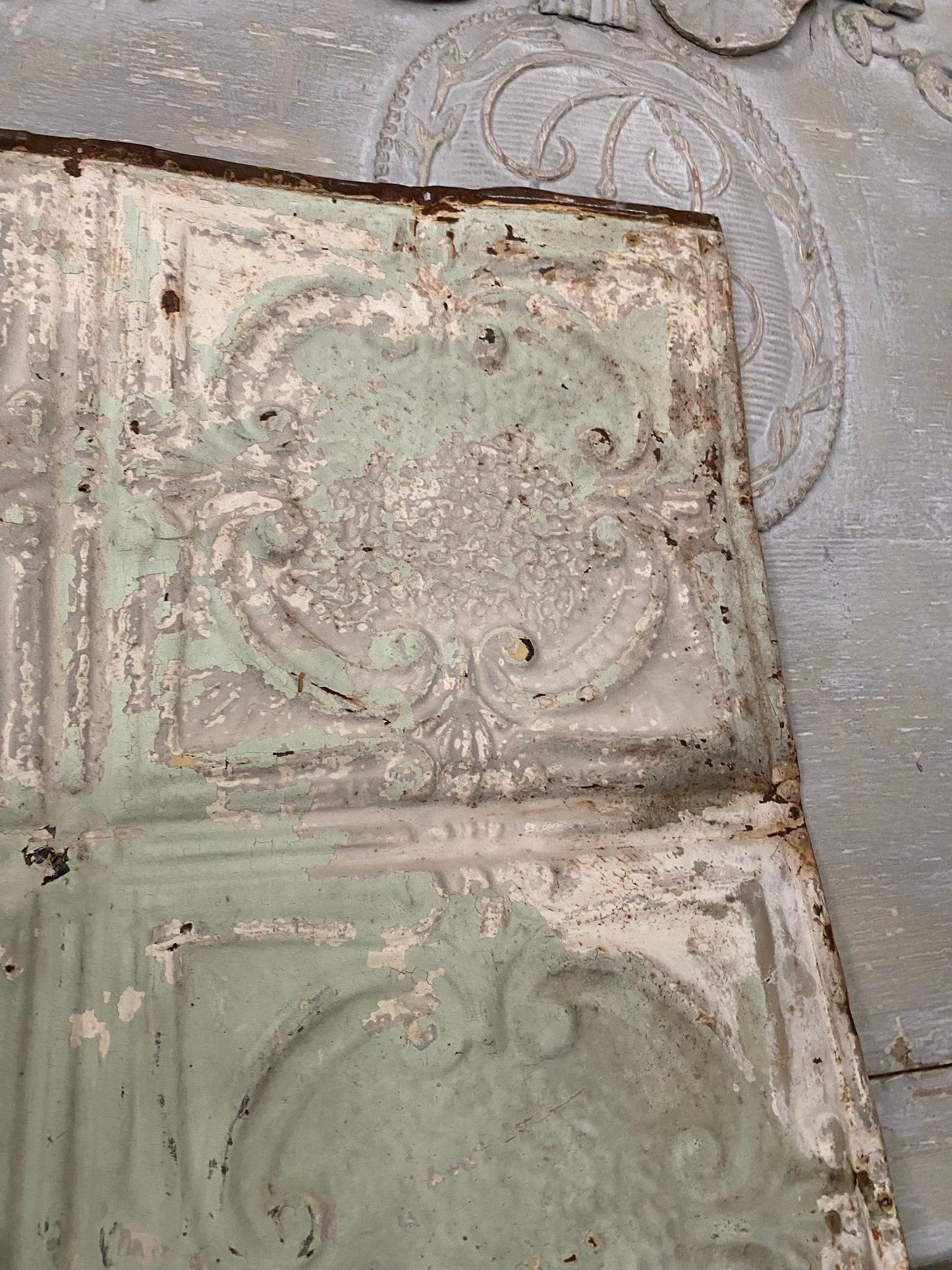 Antique Chippy Ceiling Tin Tile Panel