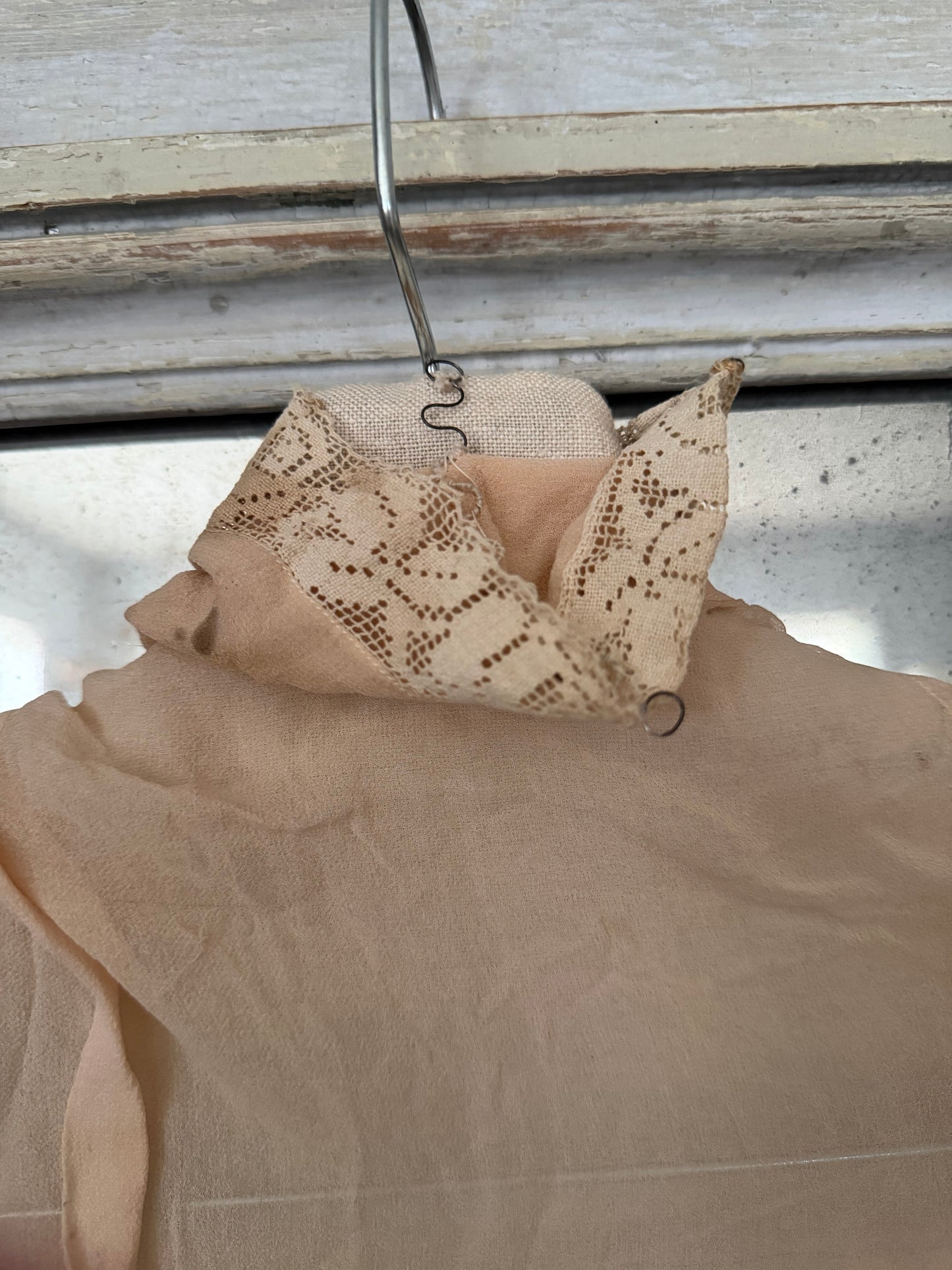 Antique Victorian Pink Lace Silk Bodice