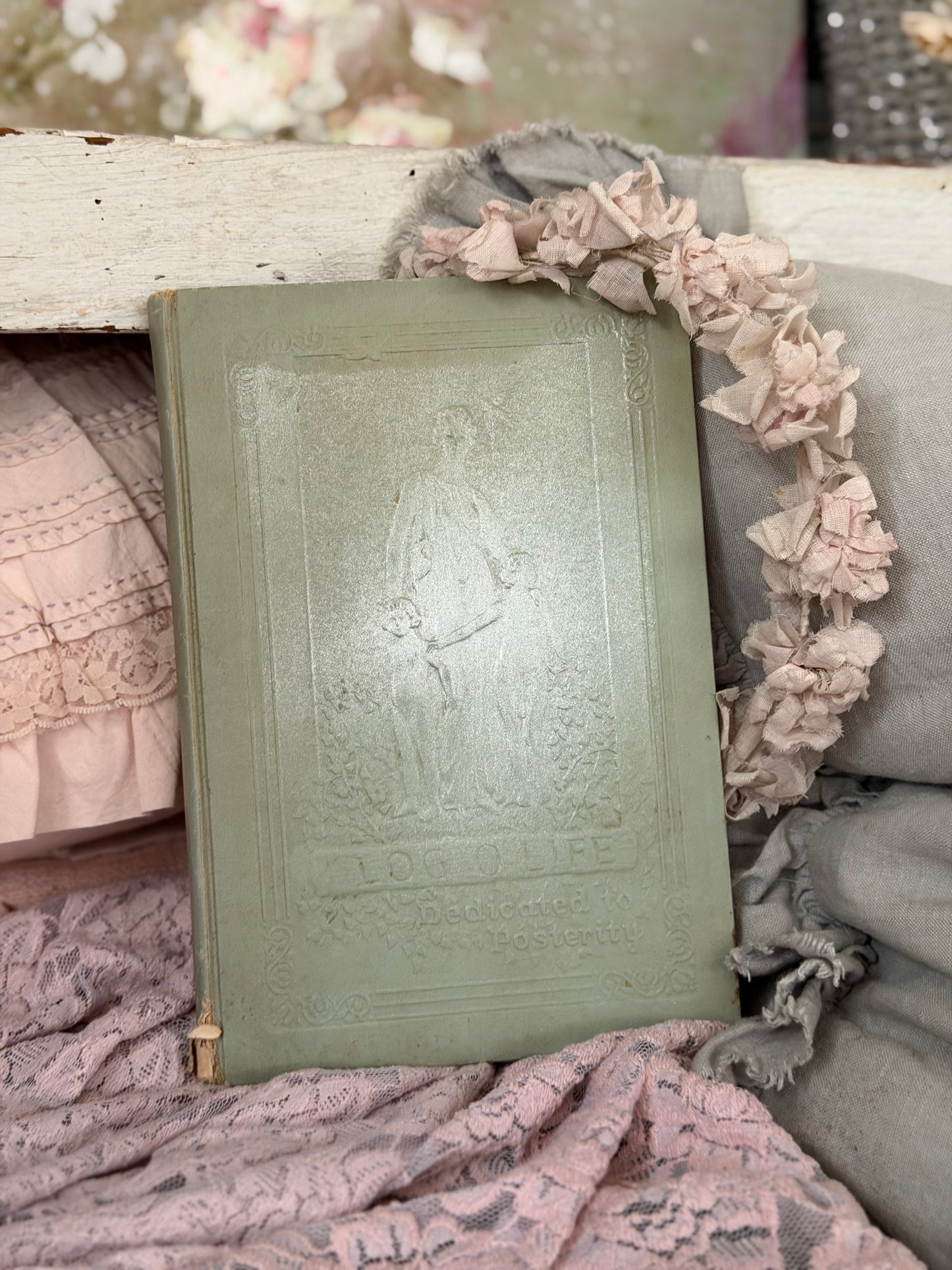 Antique Book Log Of Life