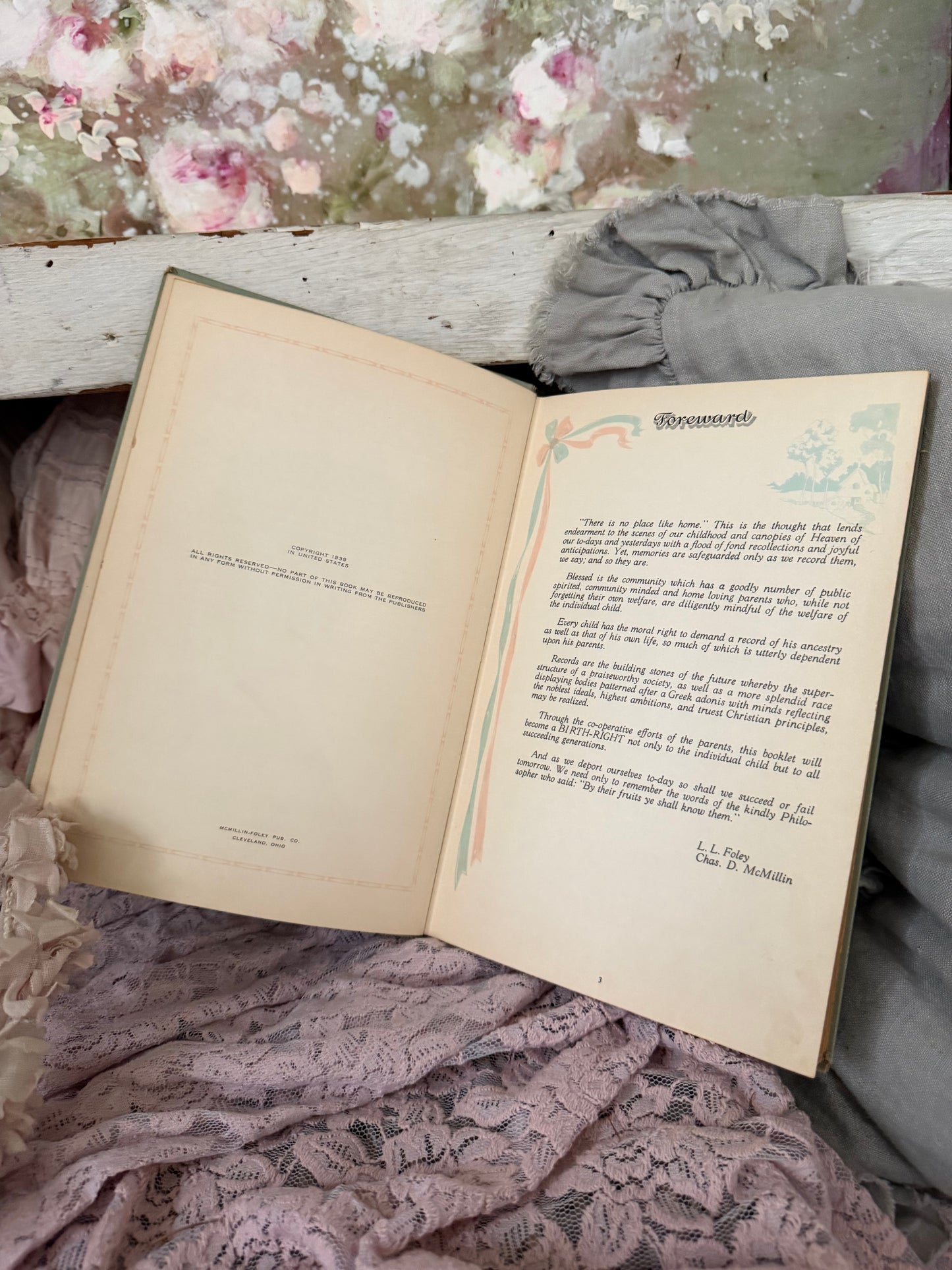Antique Book Log Of Life