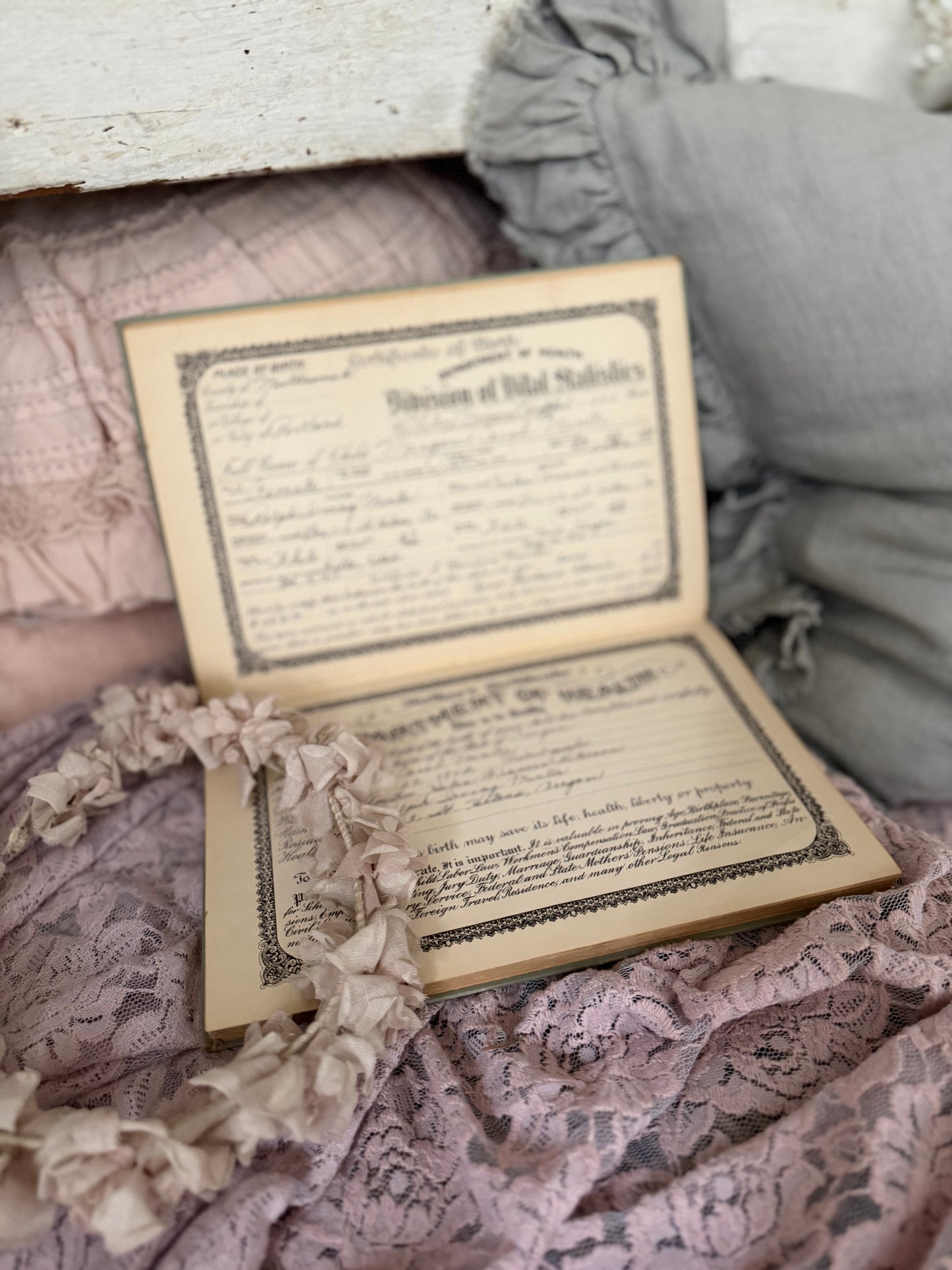 Antique Book Log Of Life