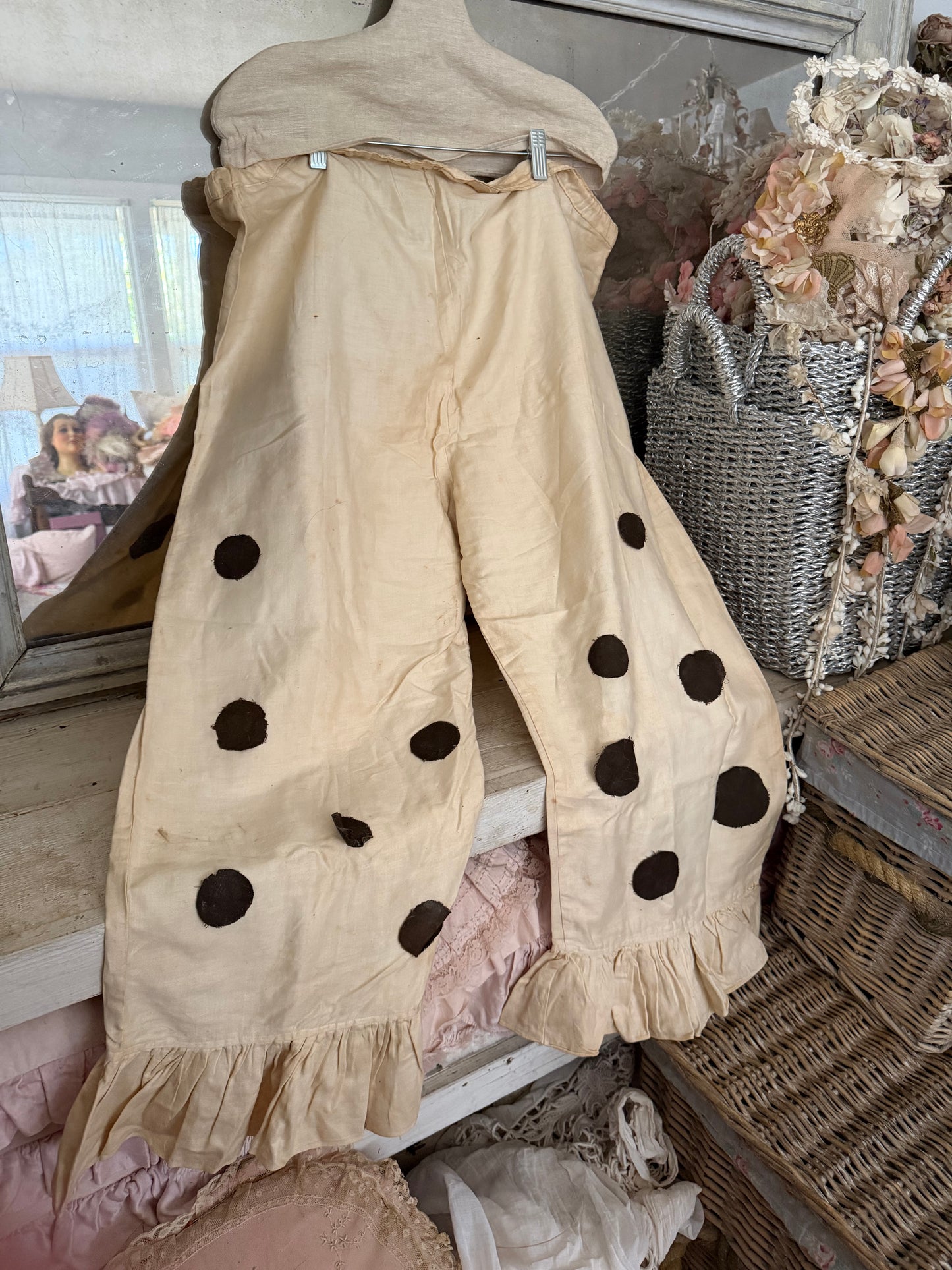Antique French Pierrot Costume Pants