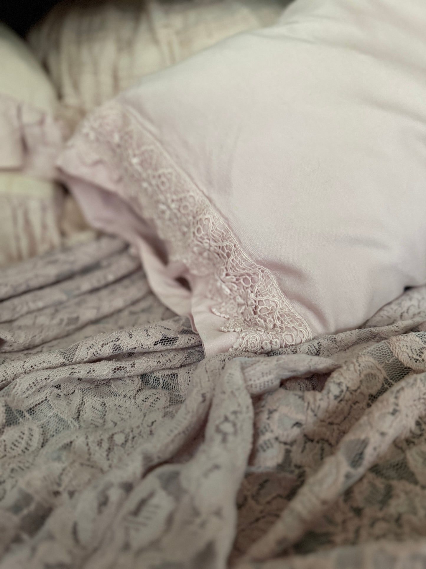 Bella Notte Pink Lace Boudoir Pillow