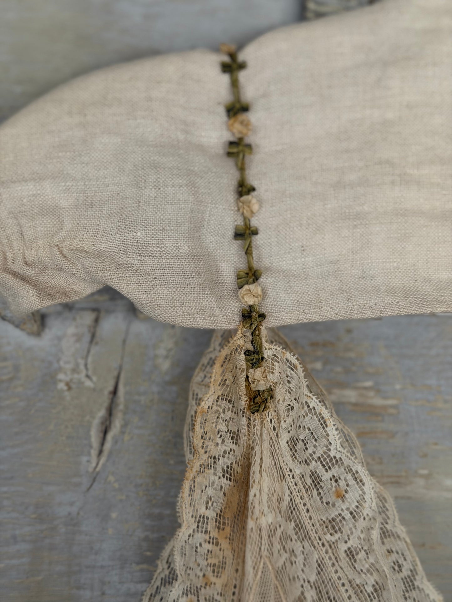Antique French Lace Wedding Trousseau Ribbonwork Nightgown