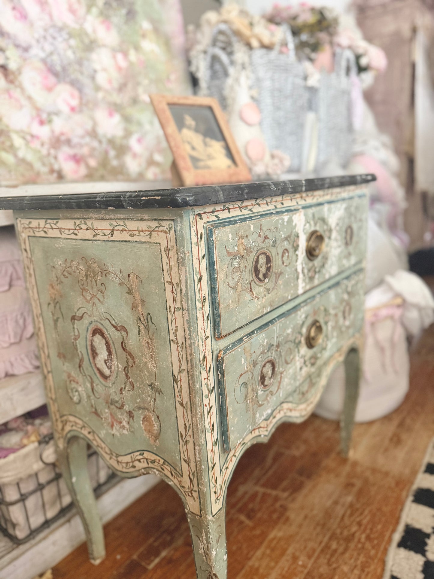 Antique 18th Century Italian Neoclassical Polychrome Dresser