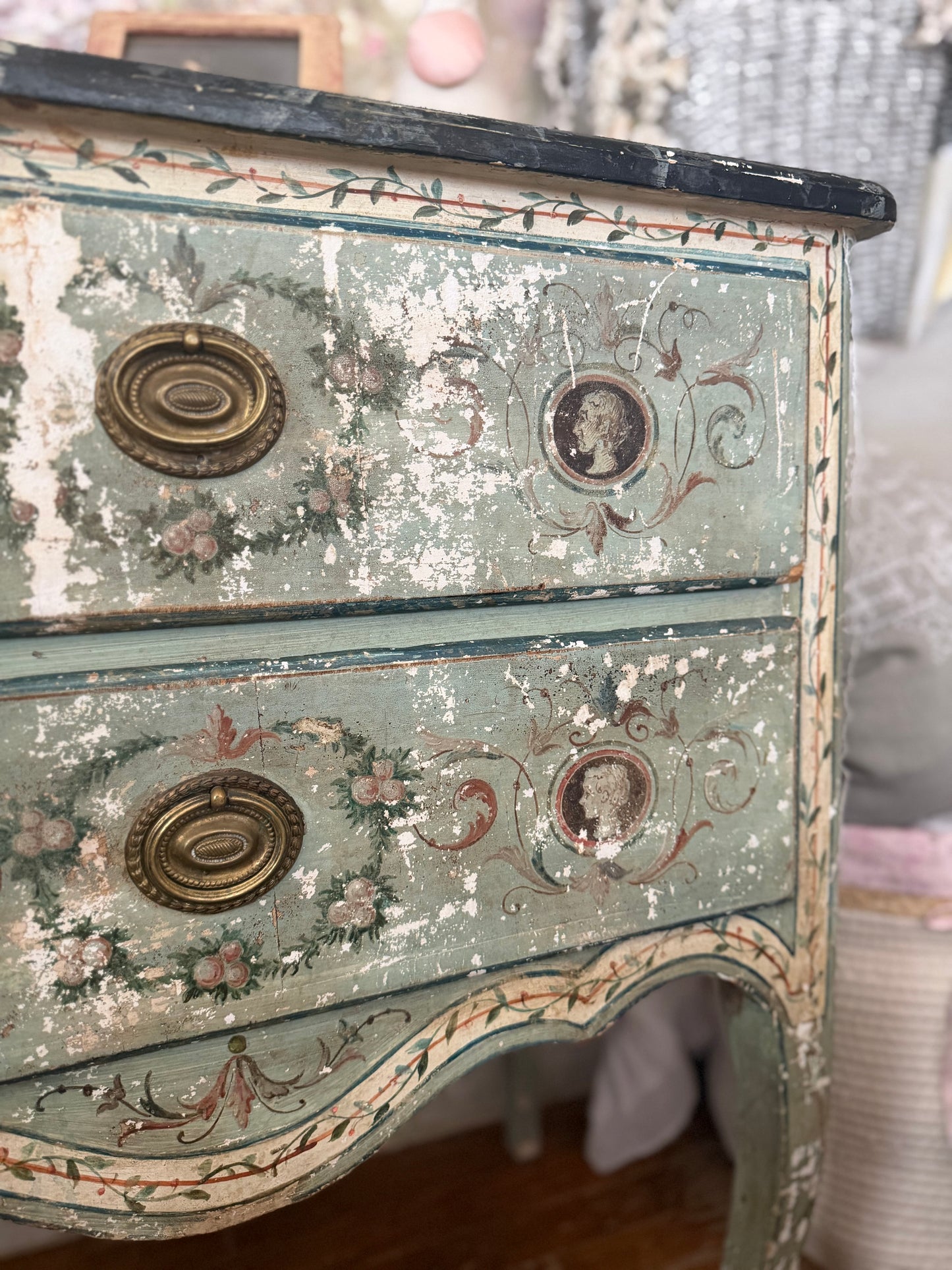 Antique 18th Century Italian Neoclassical Polychrome Dresser