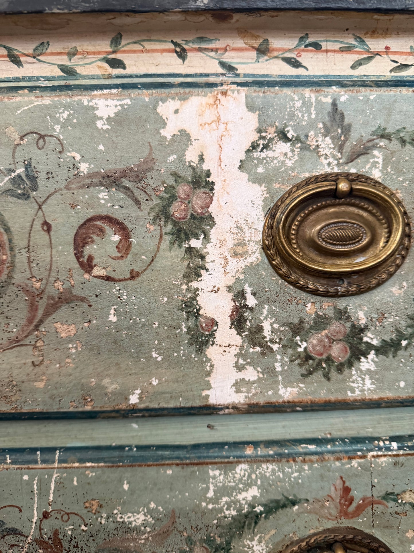 Antique 18th Century Italian Neoclassical Polychrome Dresser