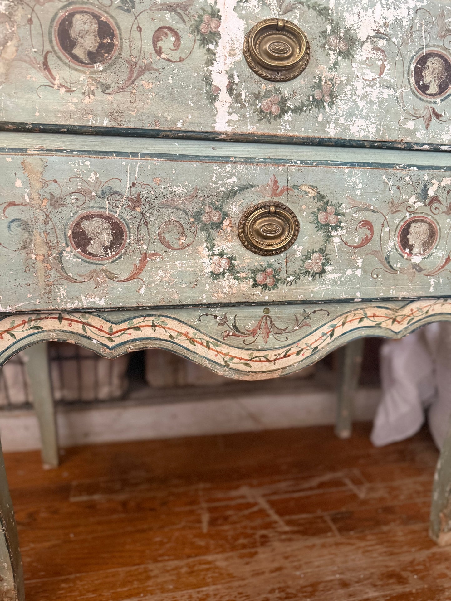 Antique 18th Century Italian Neoclassical Polychrome Dresser