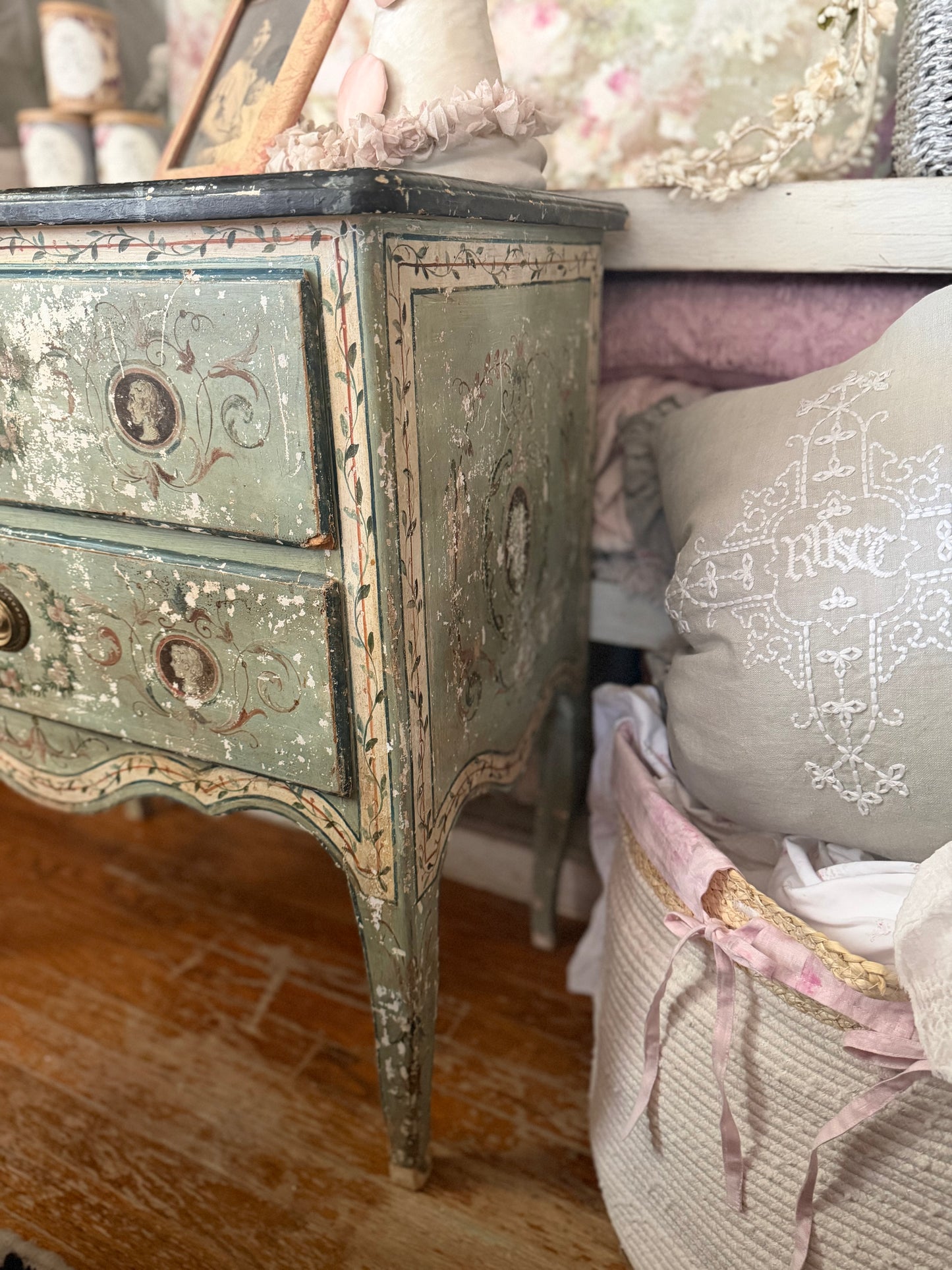 Antique 18th Century Italian Neoclassical Polychrome Dresser