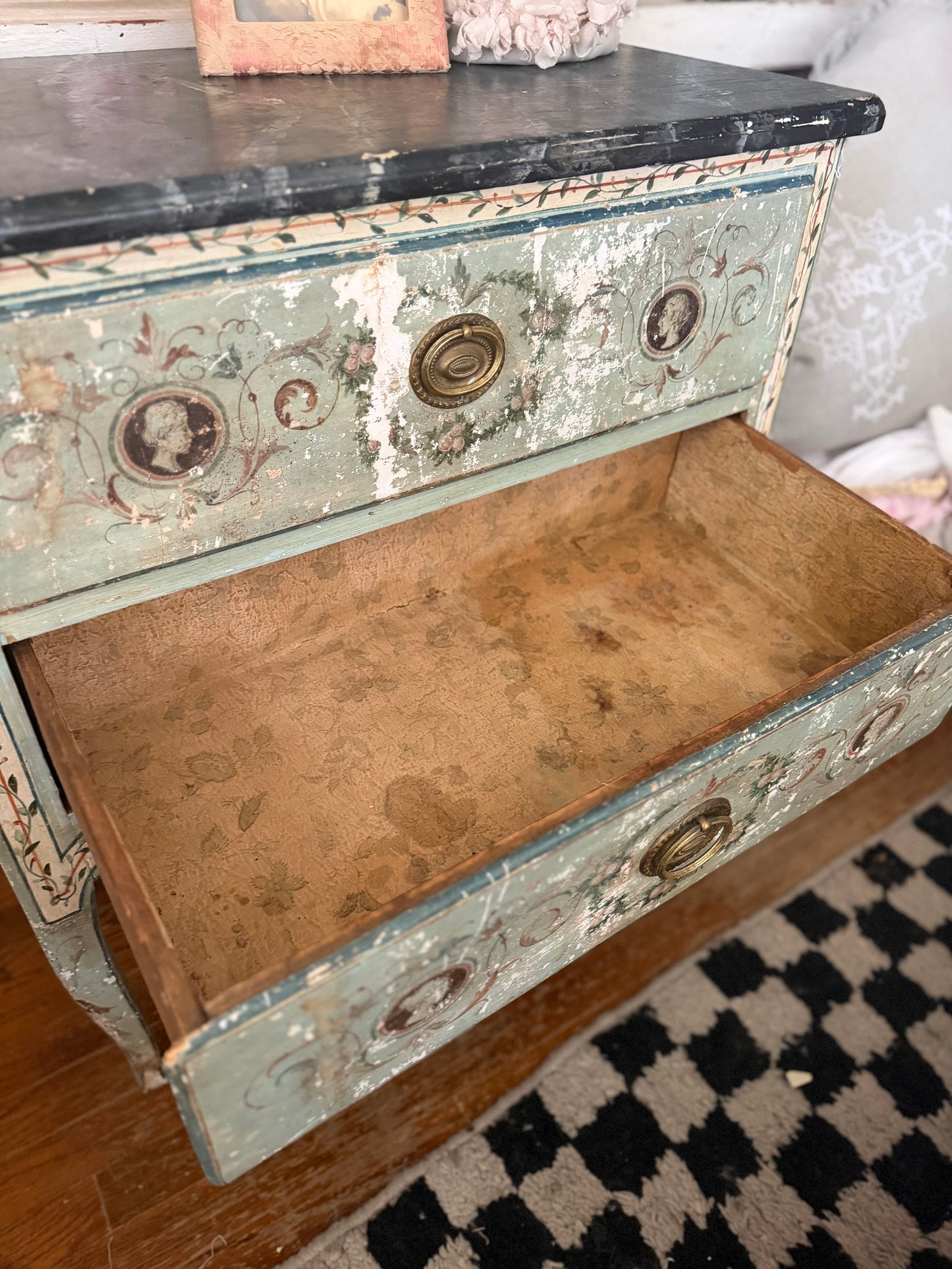 Antique 18th Century Italian Neoclassical Polychrome Dresser