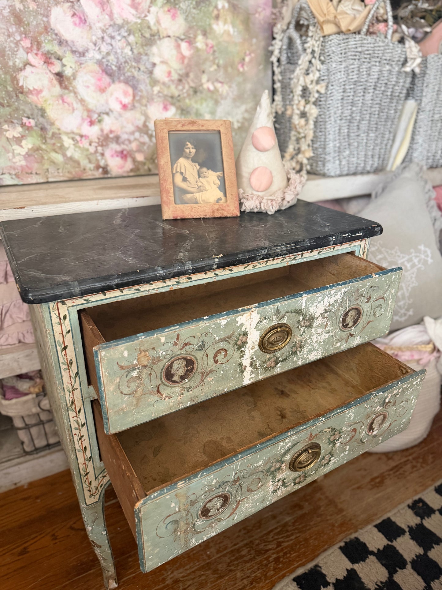 Antique 18th Century Italian Neoclassical Polychrome Dresser