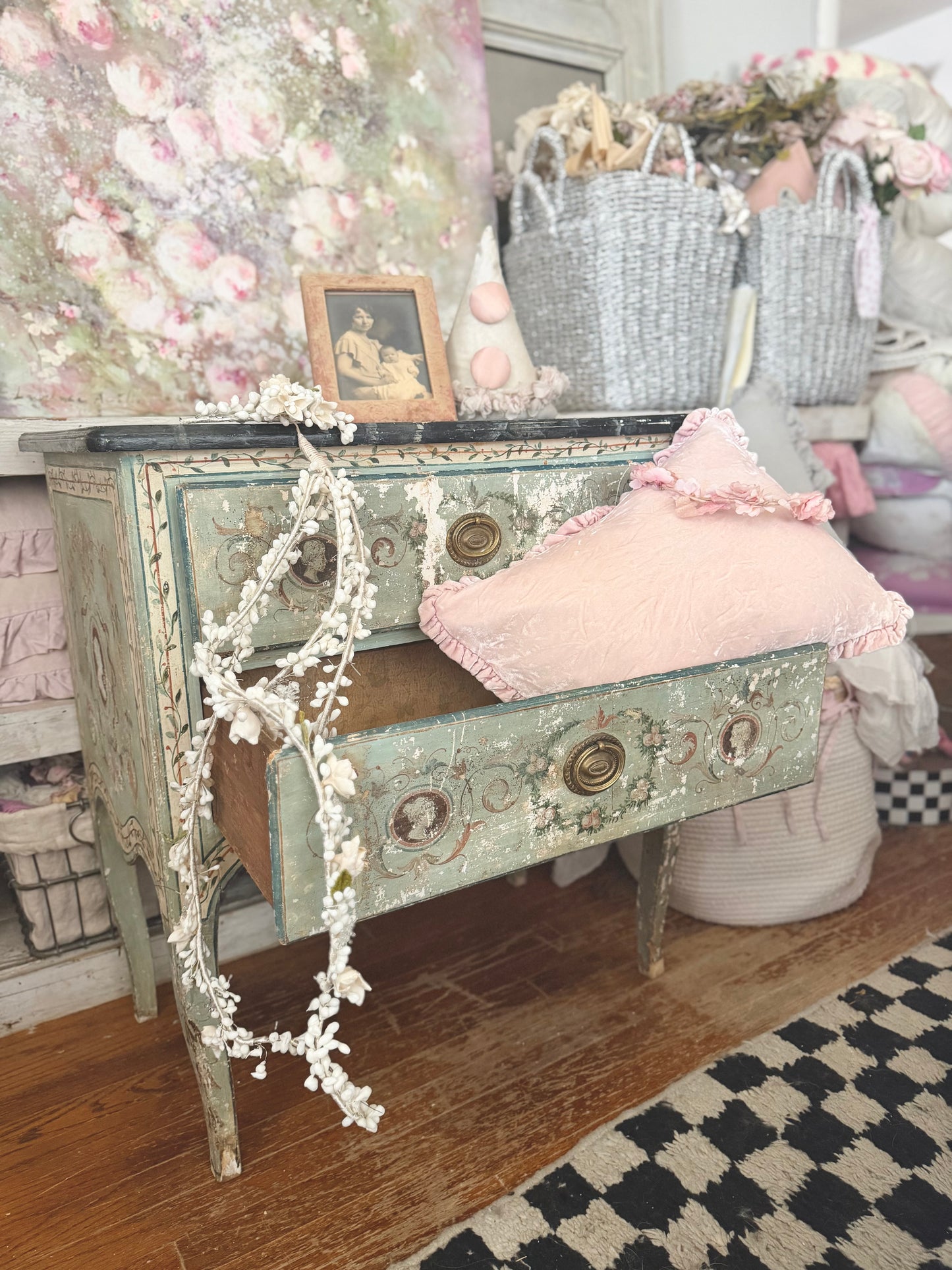Antique 18th Century Italian Neoclassical Polychrome Dresser