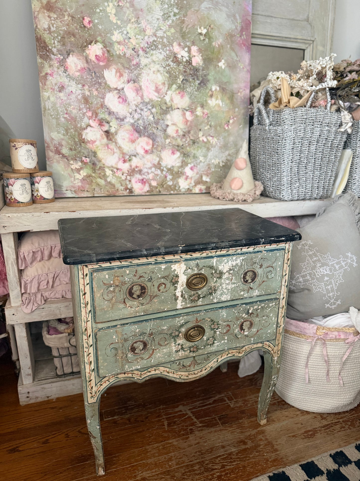 Antique 18th Century Italian Neoclassical Polychrome Dresser
