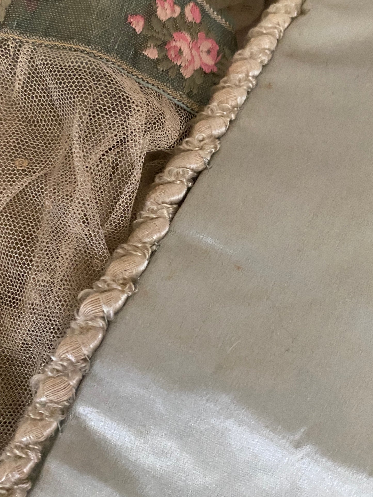 Antique French Silk Painted Pouchette