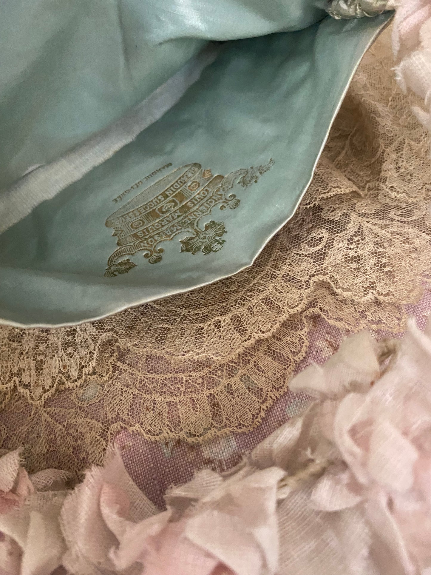 Antique French Silk Painted Pouchette