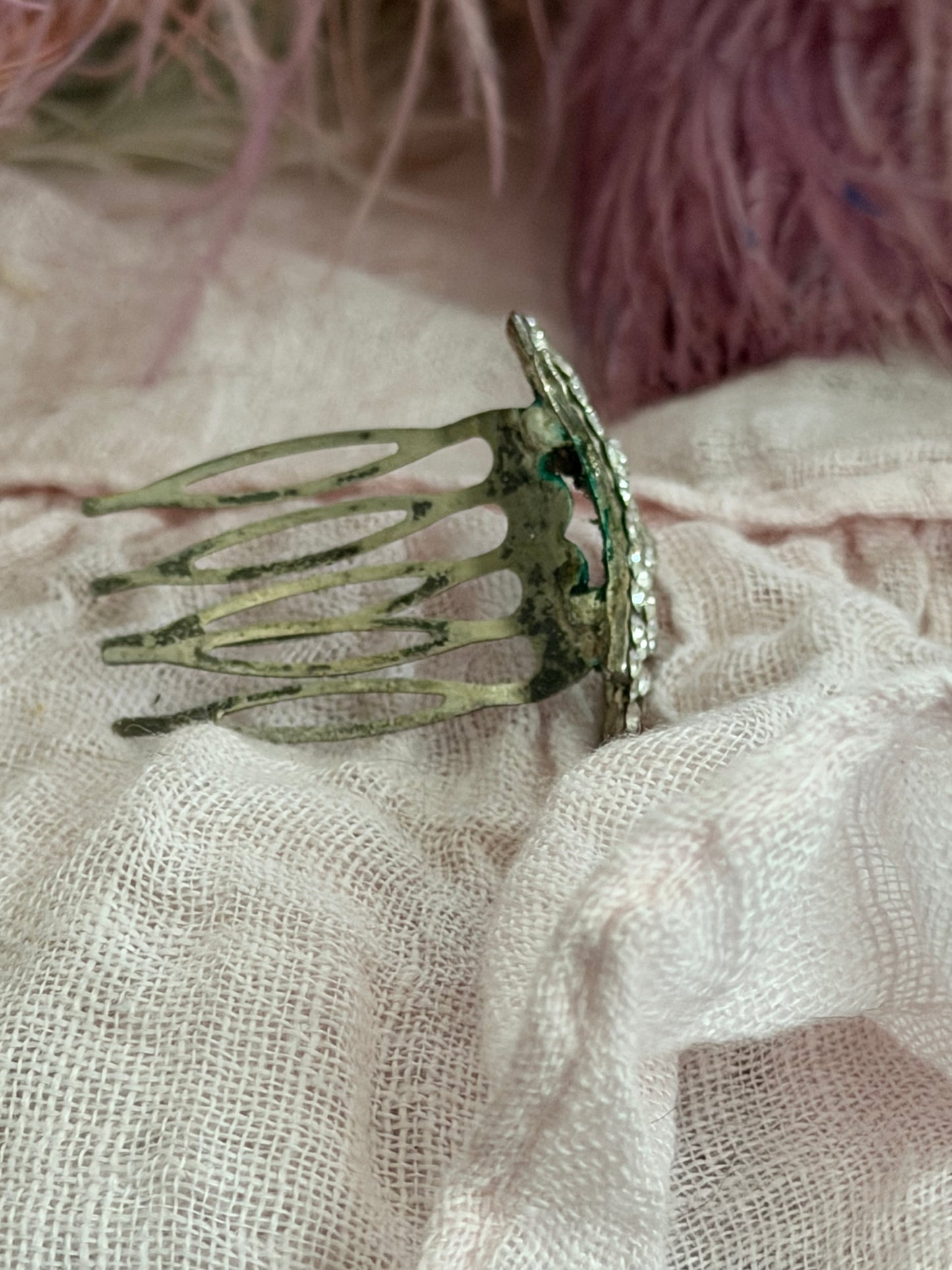 Antique Petite Crown Tiara Comb