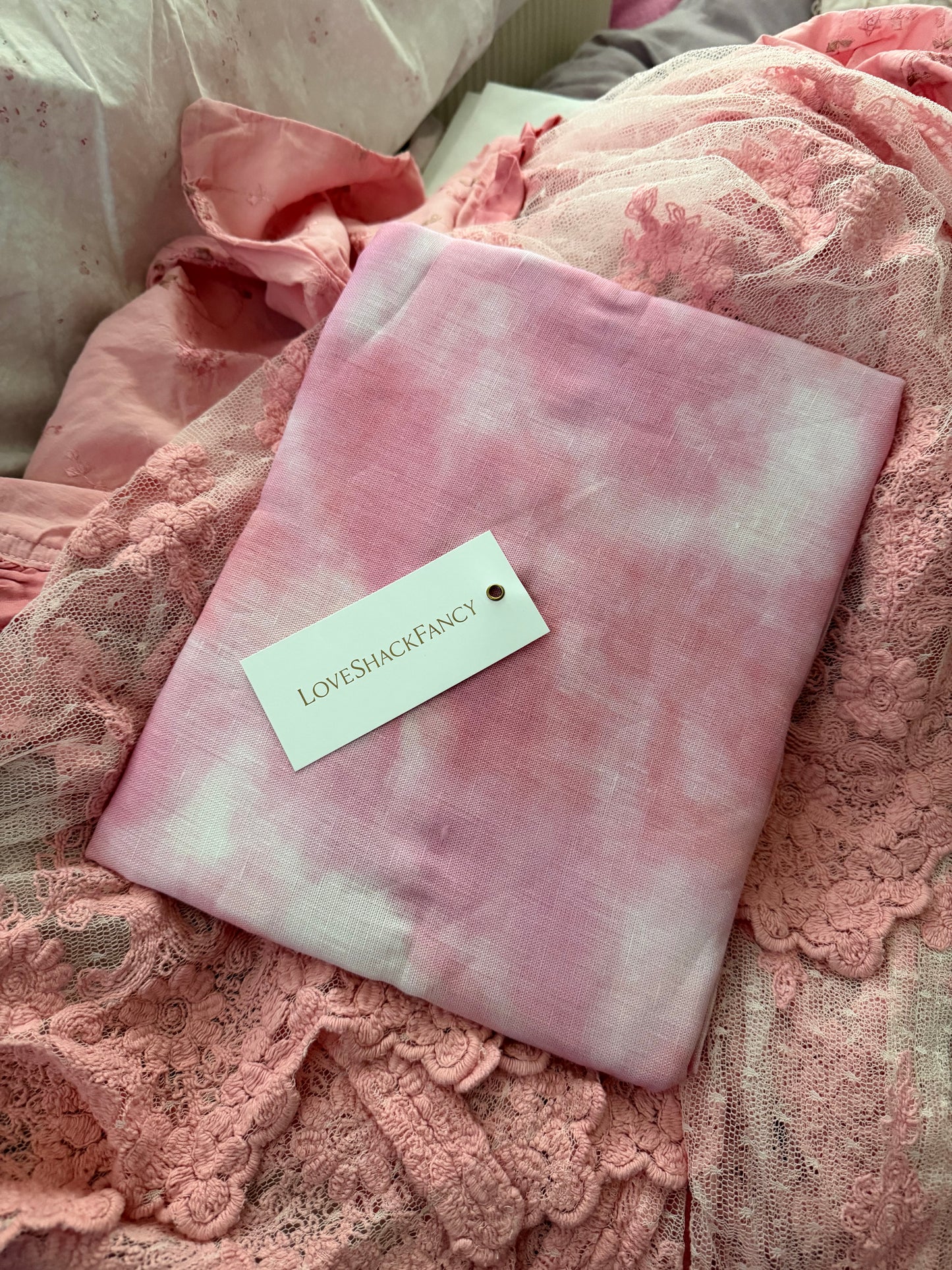 LOVESHACKFANCY Love Shack Fancy Pink Linen Napkins Set of 4