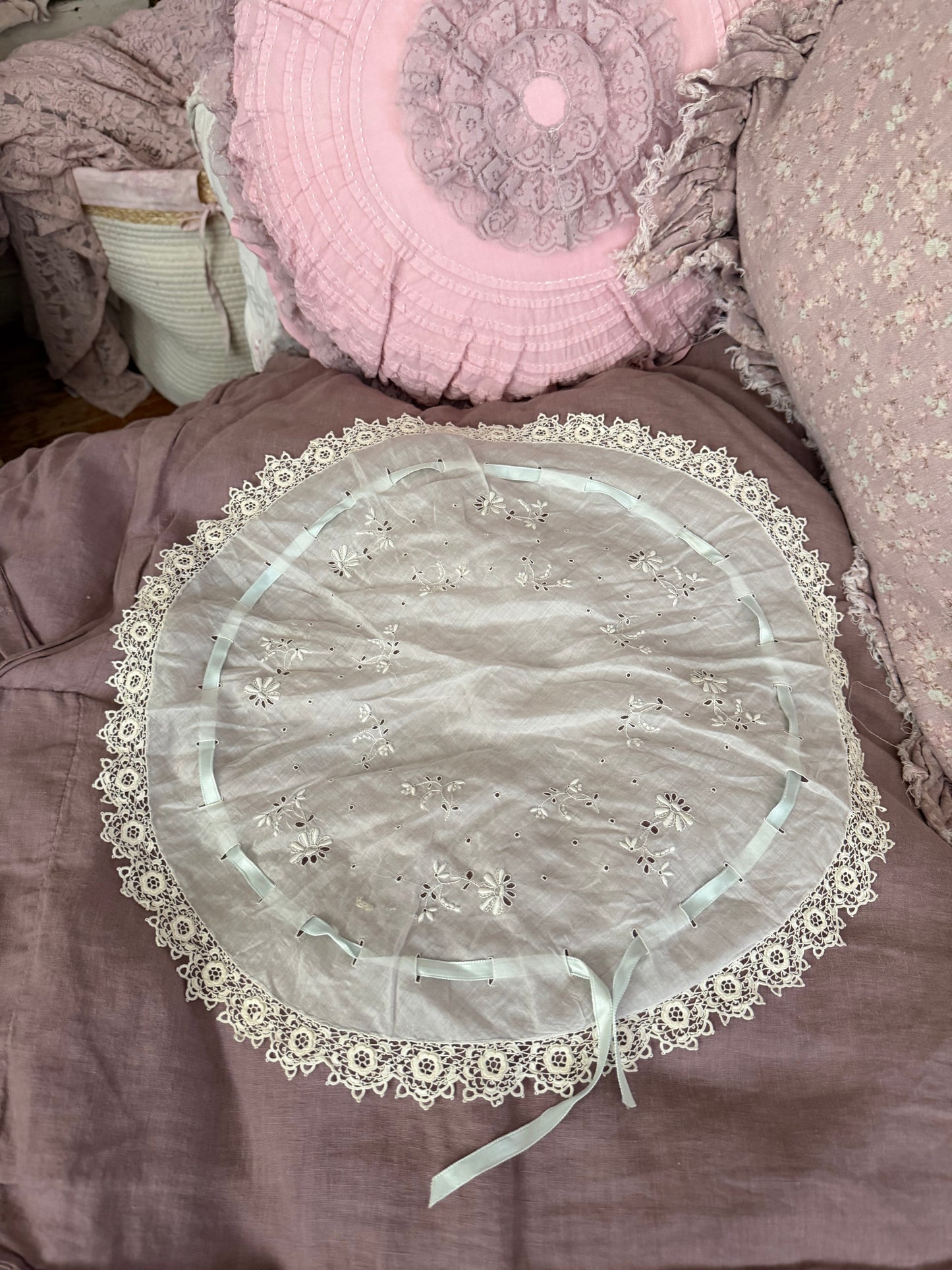 Pair Antique Lace Boudoir Bags