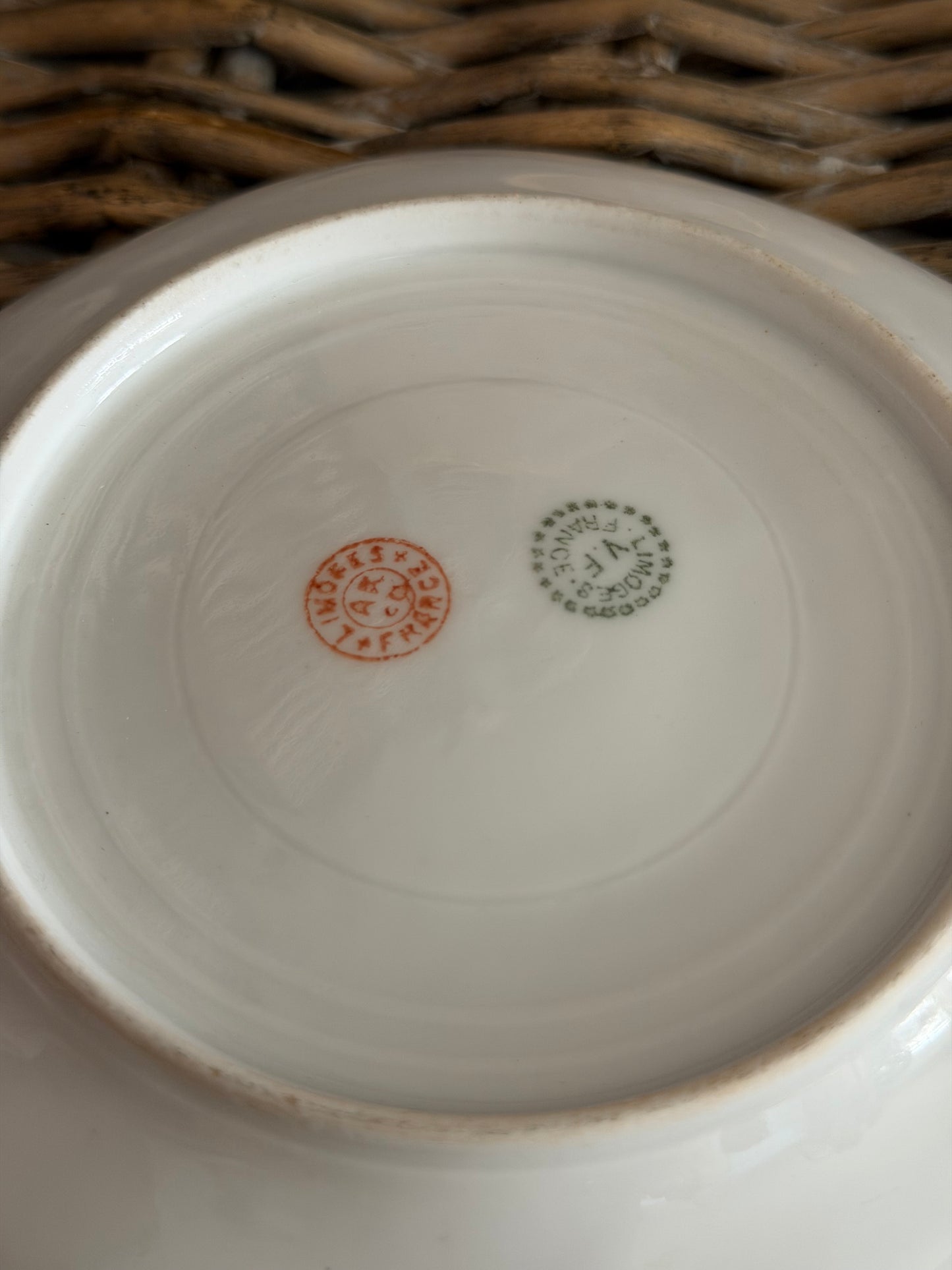 Pair Antique Hand Painted Limoges Plates