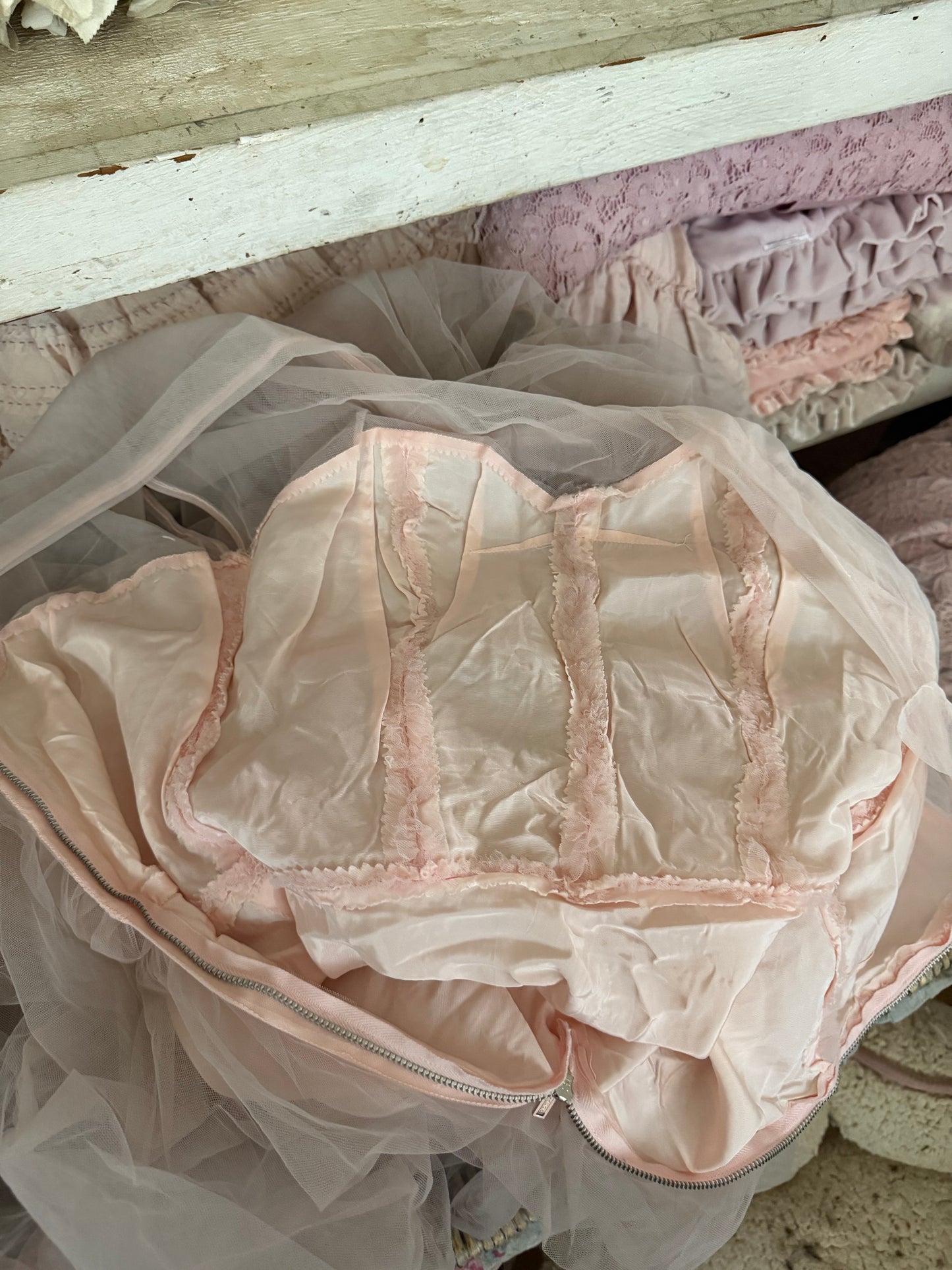 Vintage Pink Prom Dress