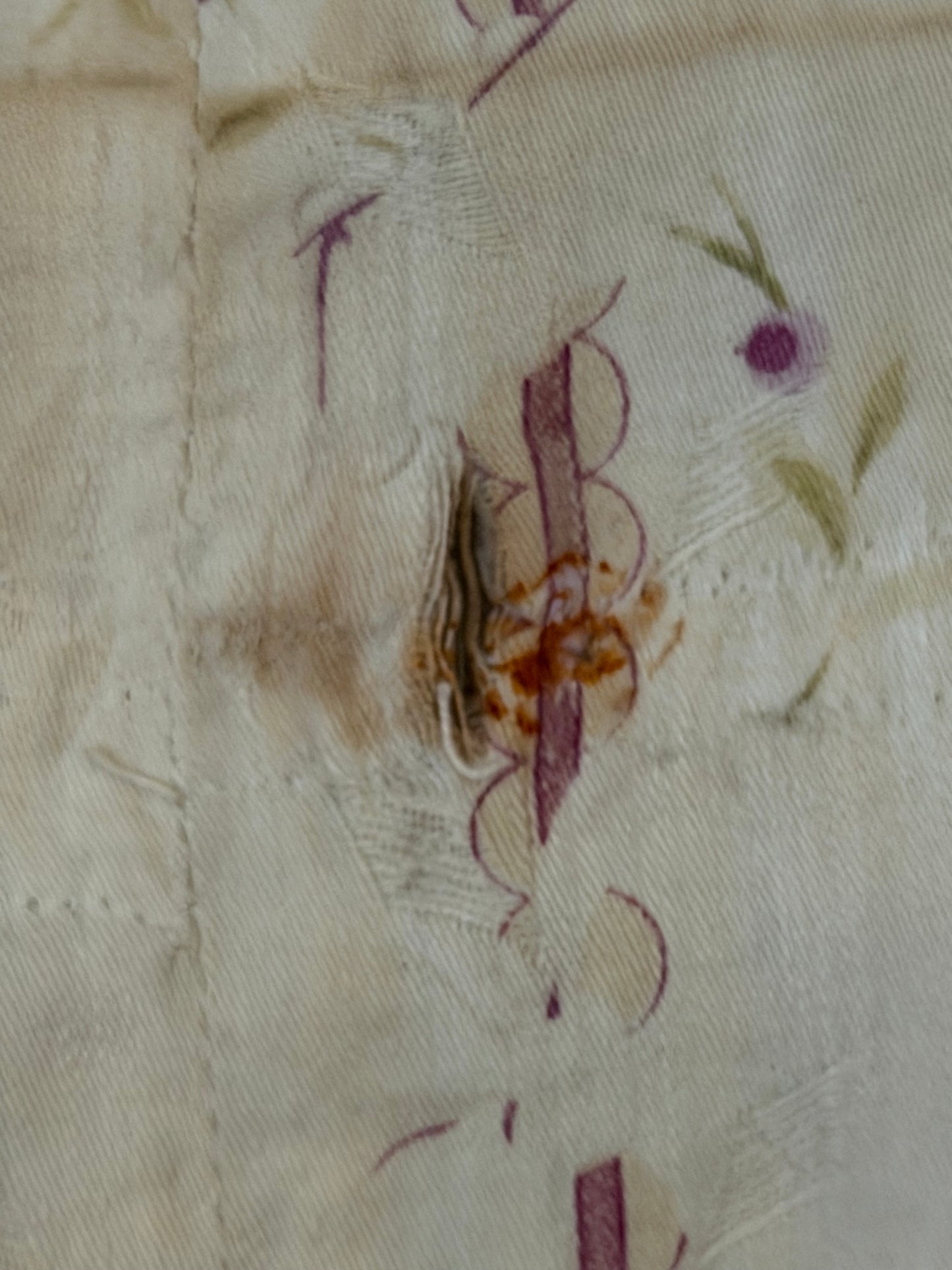 Antique French Fabric Lavender Roses
