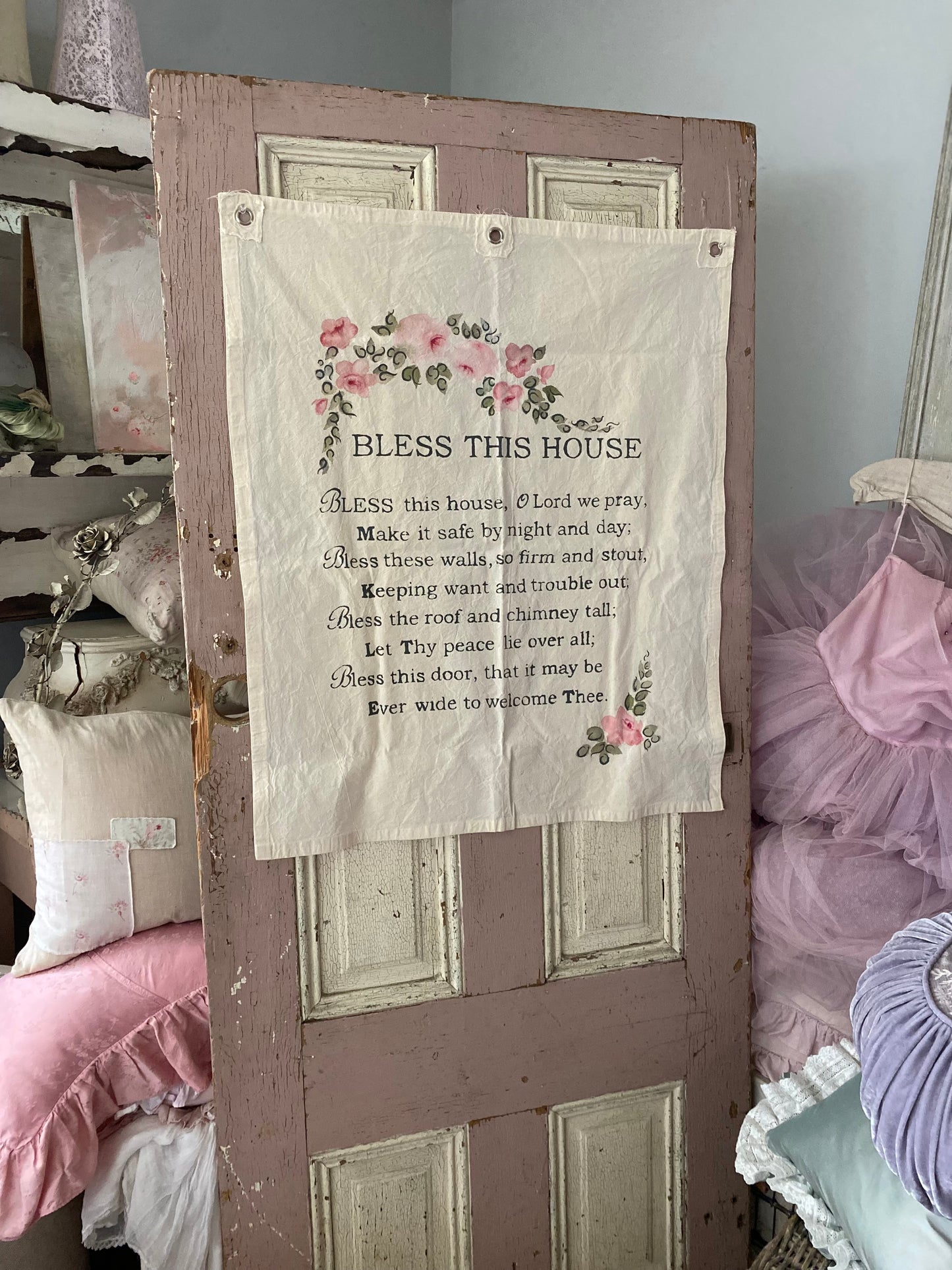 Original Ben Peck Whiston Painting on Canvas Rachel Ashwell Shabby Chic Couture
