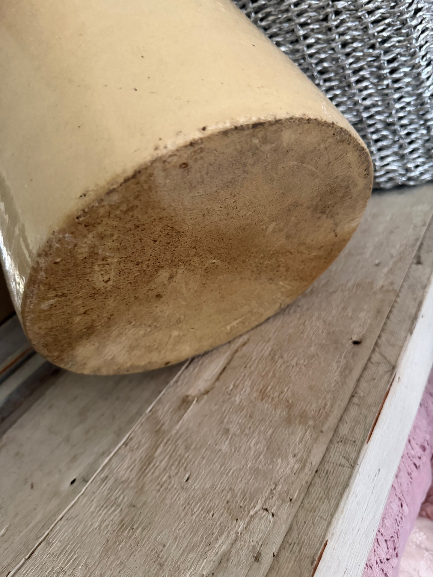 Antique Stoneware Crock With Heart