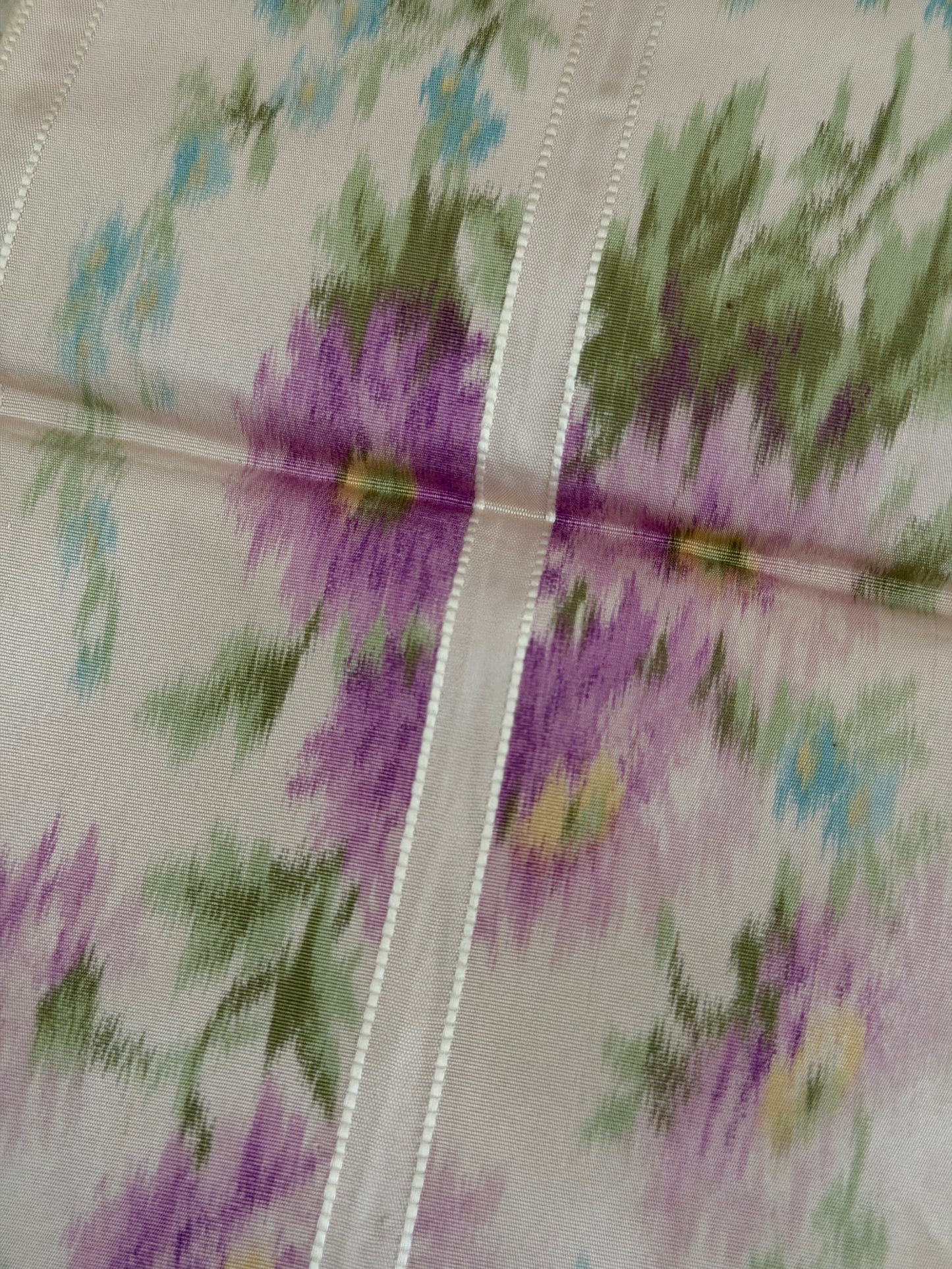 Antique French Silk Ribbon Purple Floral
