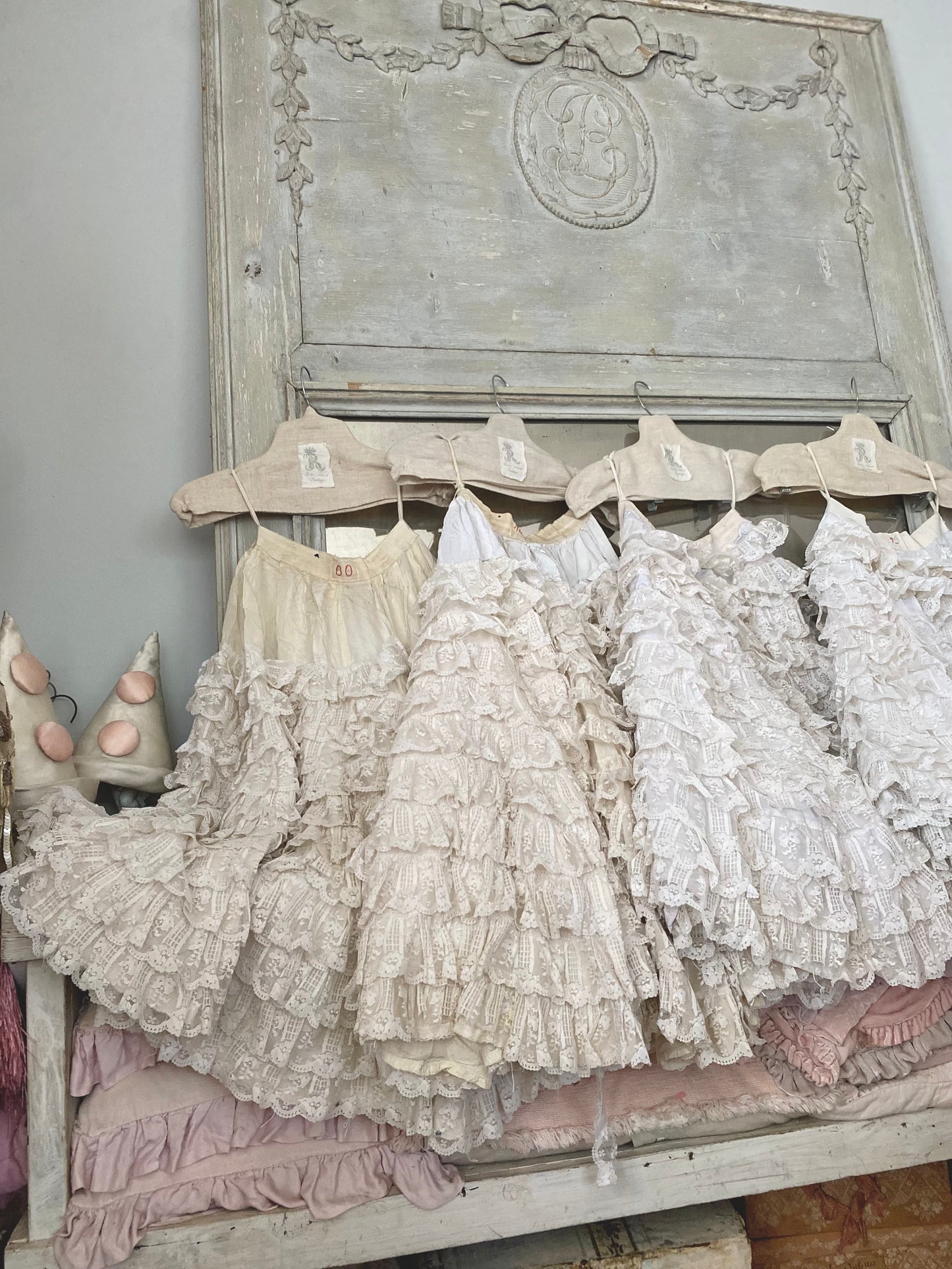 RARE Antique French Ruffled Lace Theater Ballet Skirt N0.19