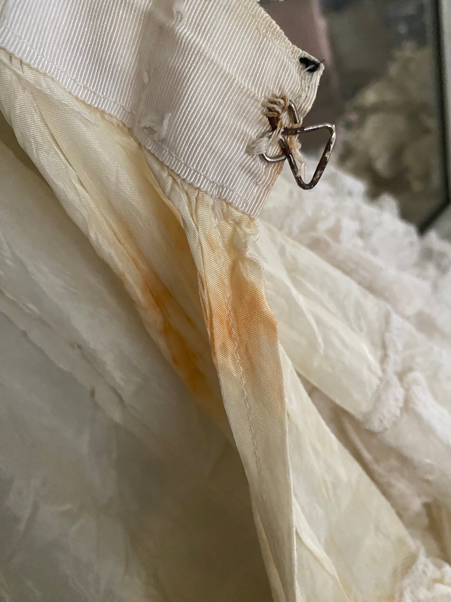 RARE Antique French Ruffled Lace Theater Ballet Skirt N0.00
