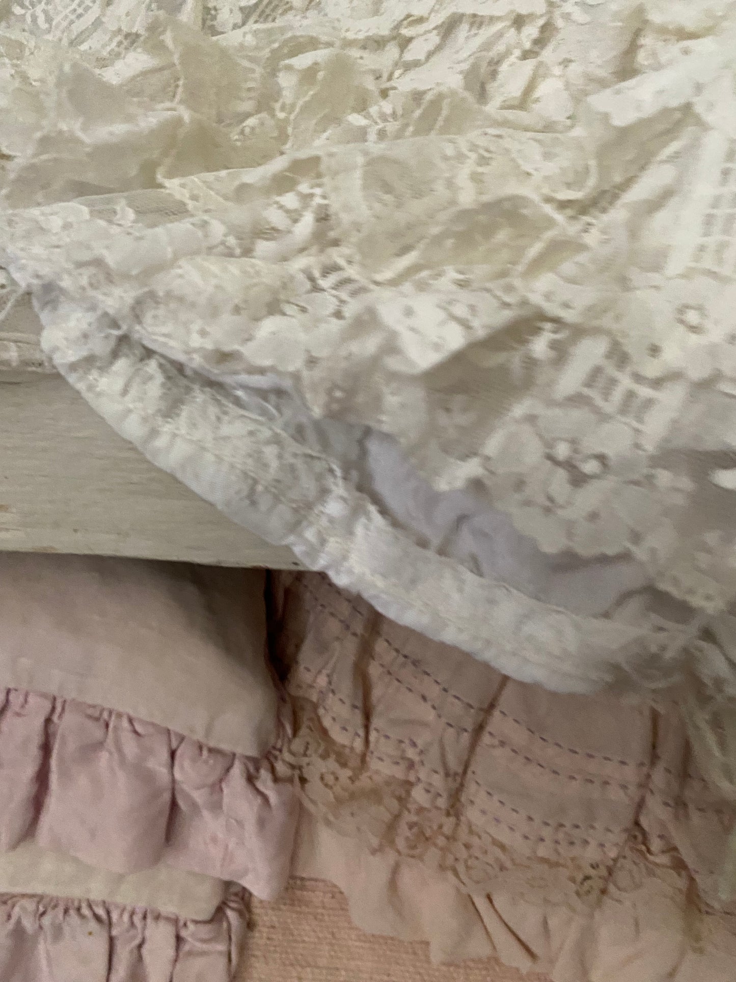 RARE Antique French Ruffled Lace Theater Ballet Skirt N0.19