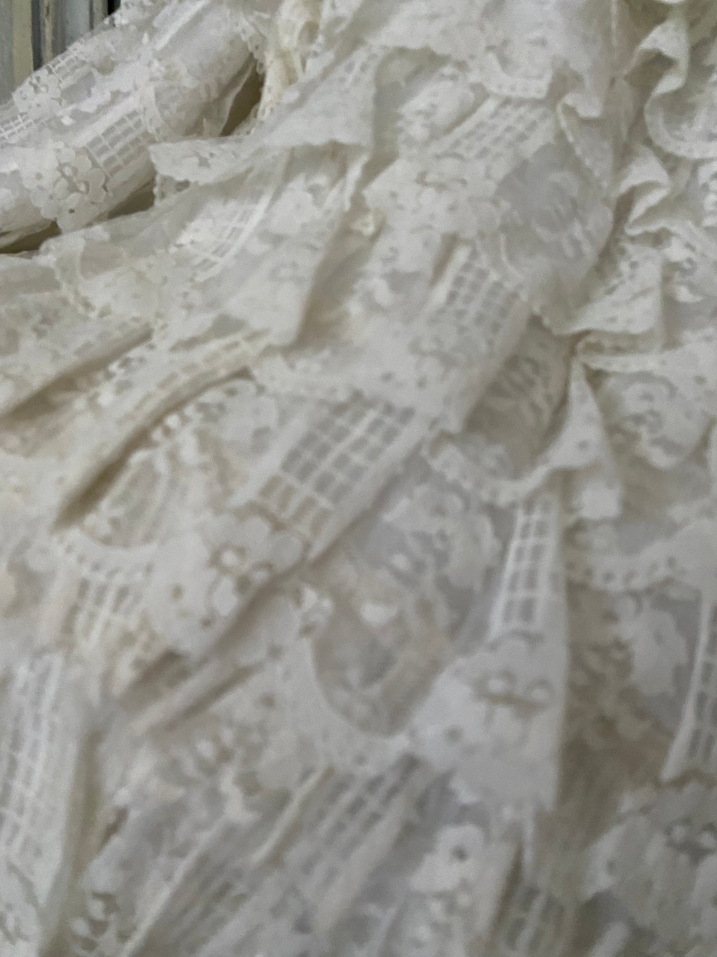 RARE Antique French Ruffled Lace Theater Ballet Skirt N0.19