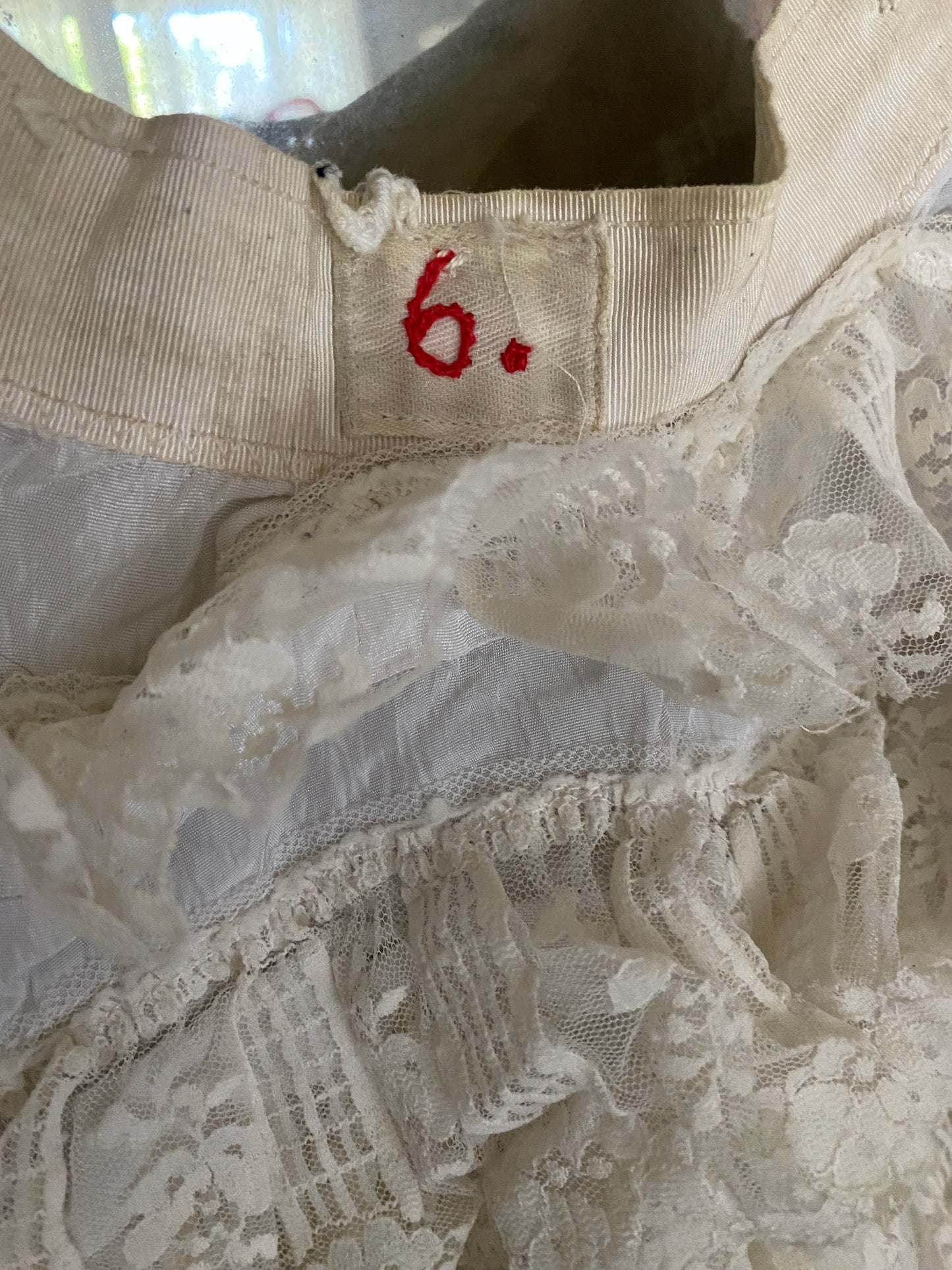 RARE Antique French Ruffled Lace Theater Ballet Skirt N0.6