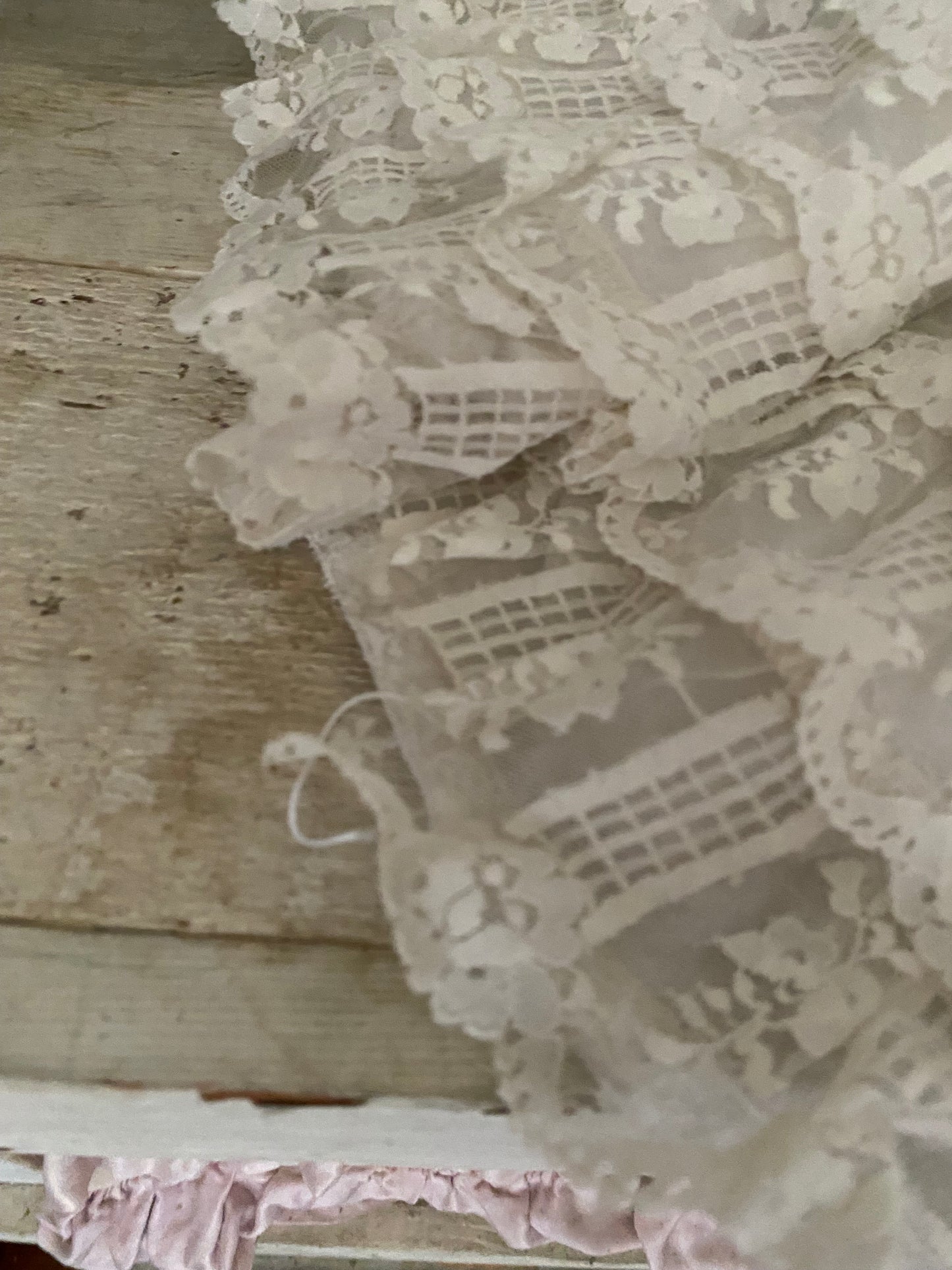 RARE Antique French Ruffled Lace Theater Ballet Skirt N0.6