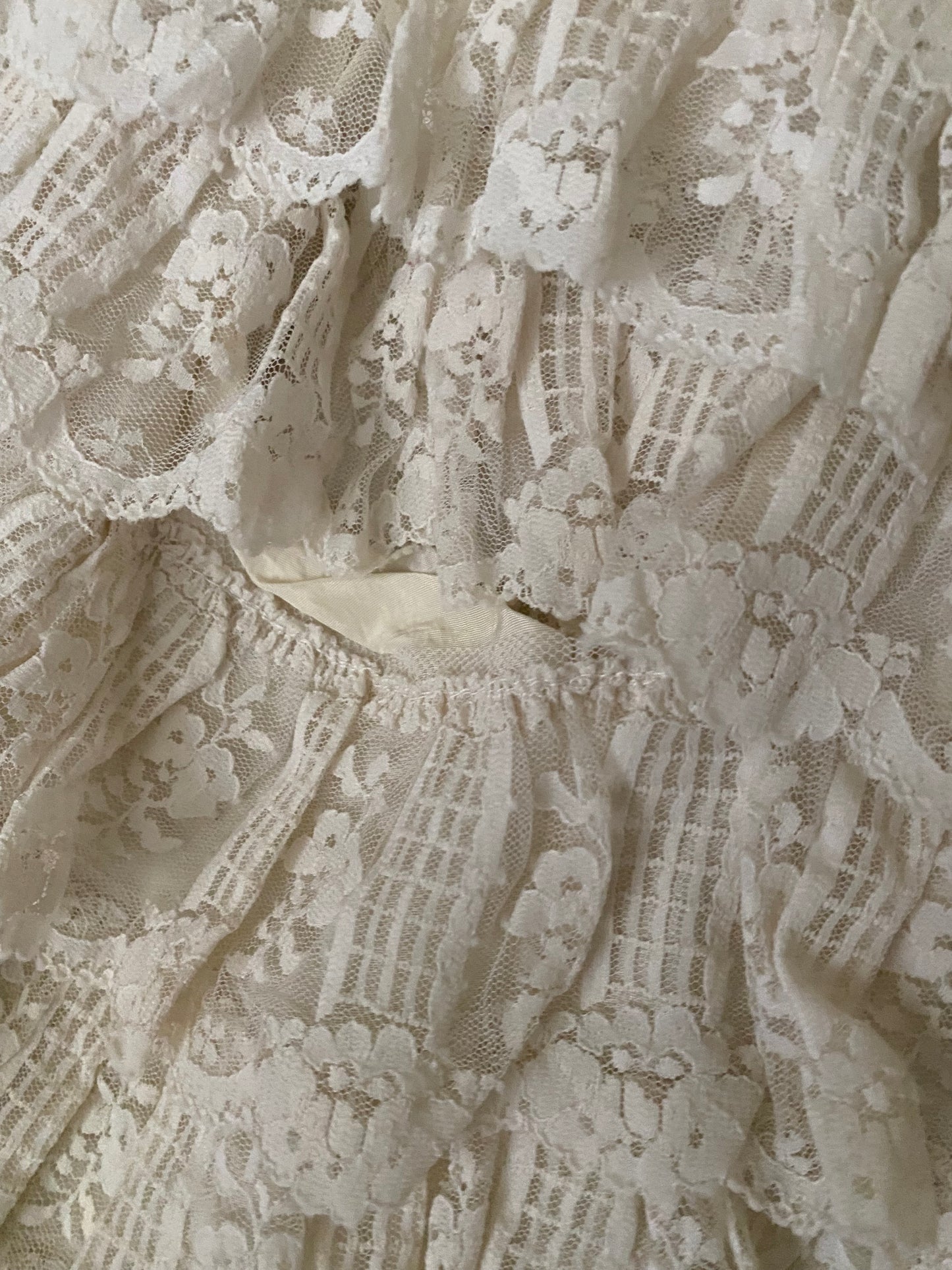 RARE Antique French Ruffled Lace Theater Ballet Skirt N0.16