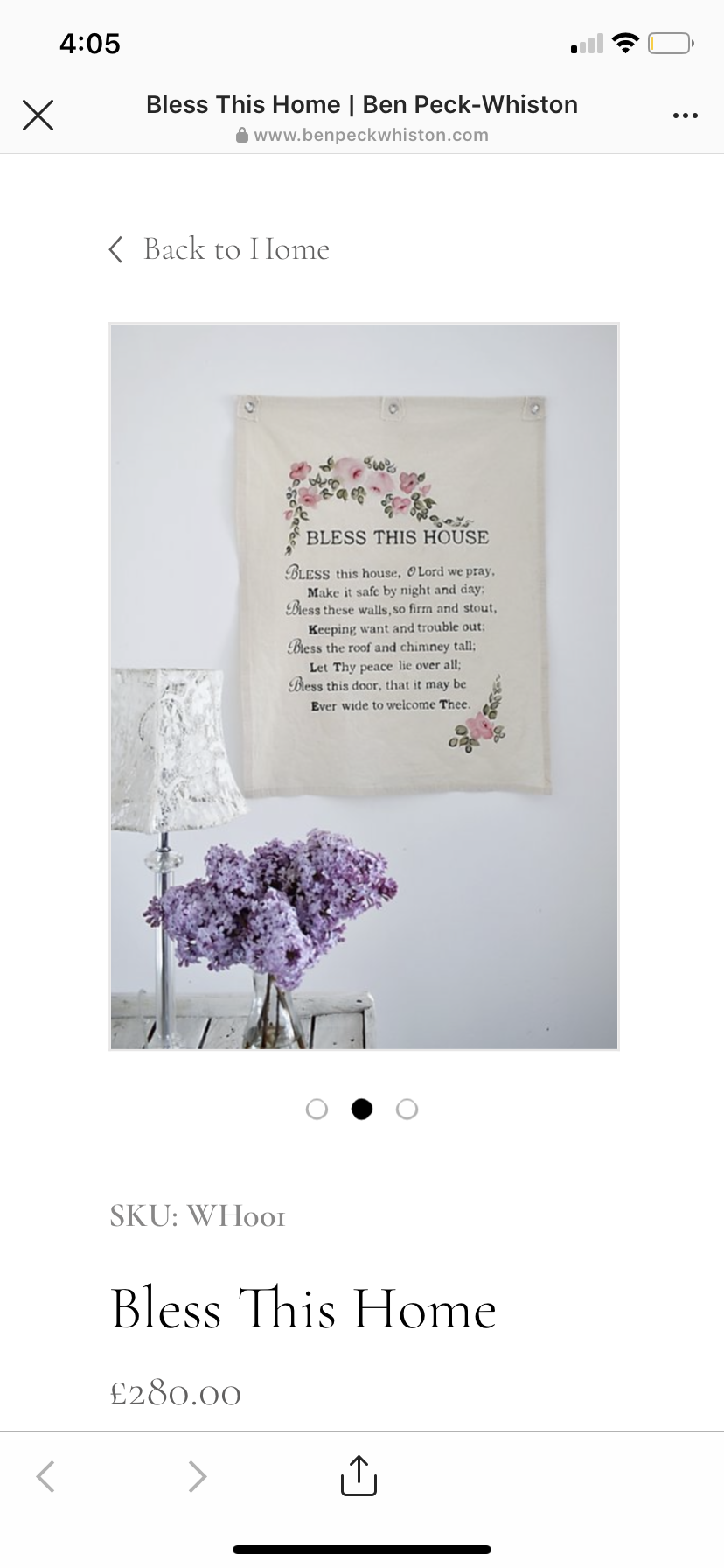 Original Ben Peck Whiston Painting on Canvas Rachel Ashwell Shabby Chic Couture
