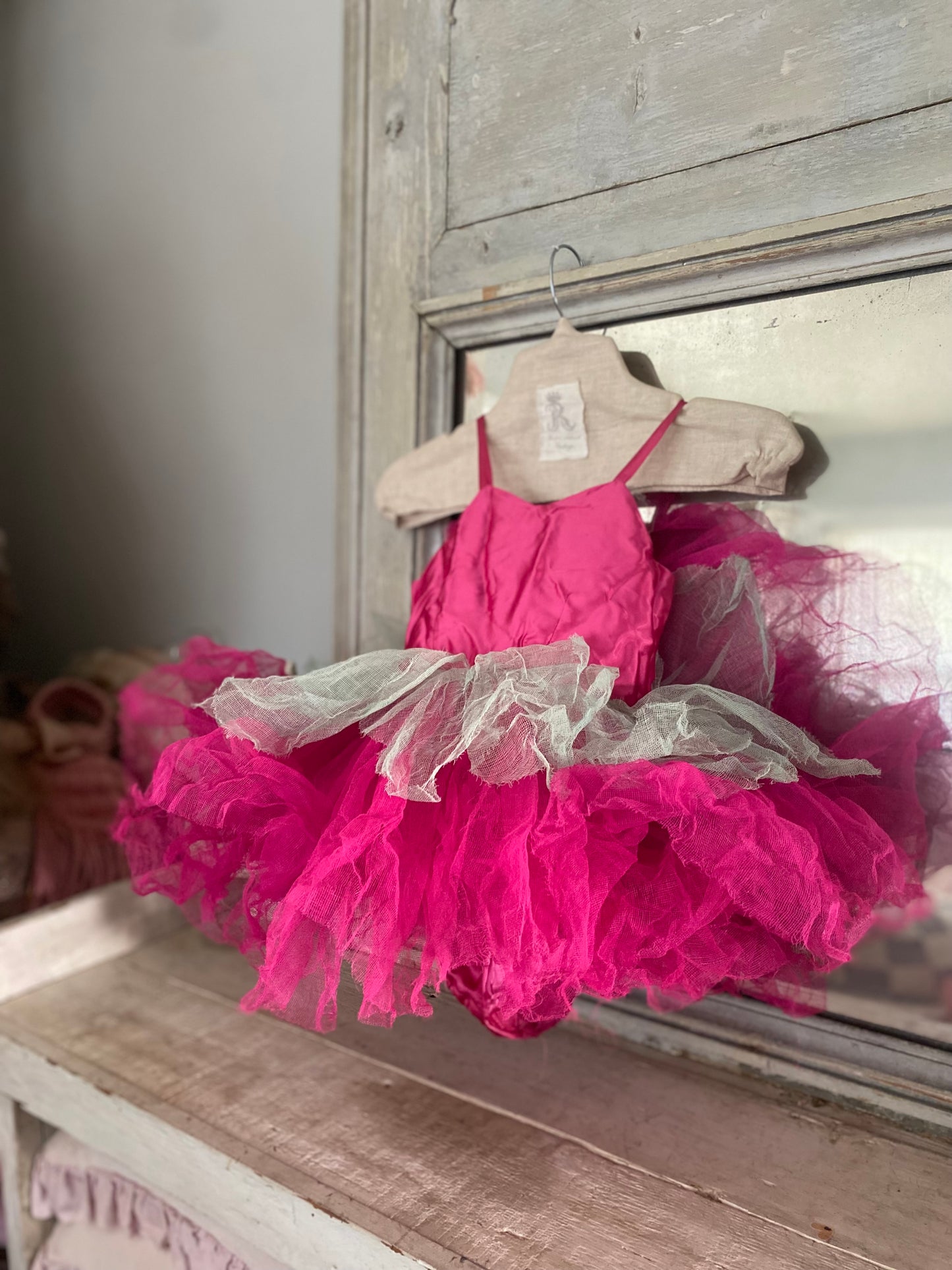 Vinatge Frothy Ruffled Pink Gauze Lace Ballet Tutu