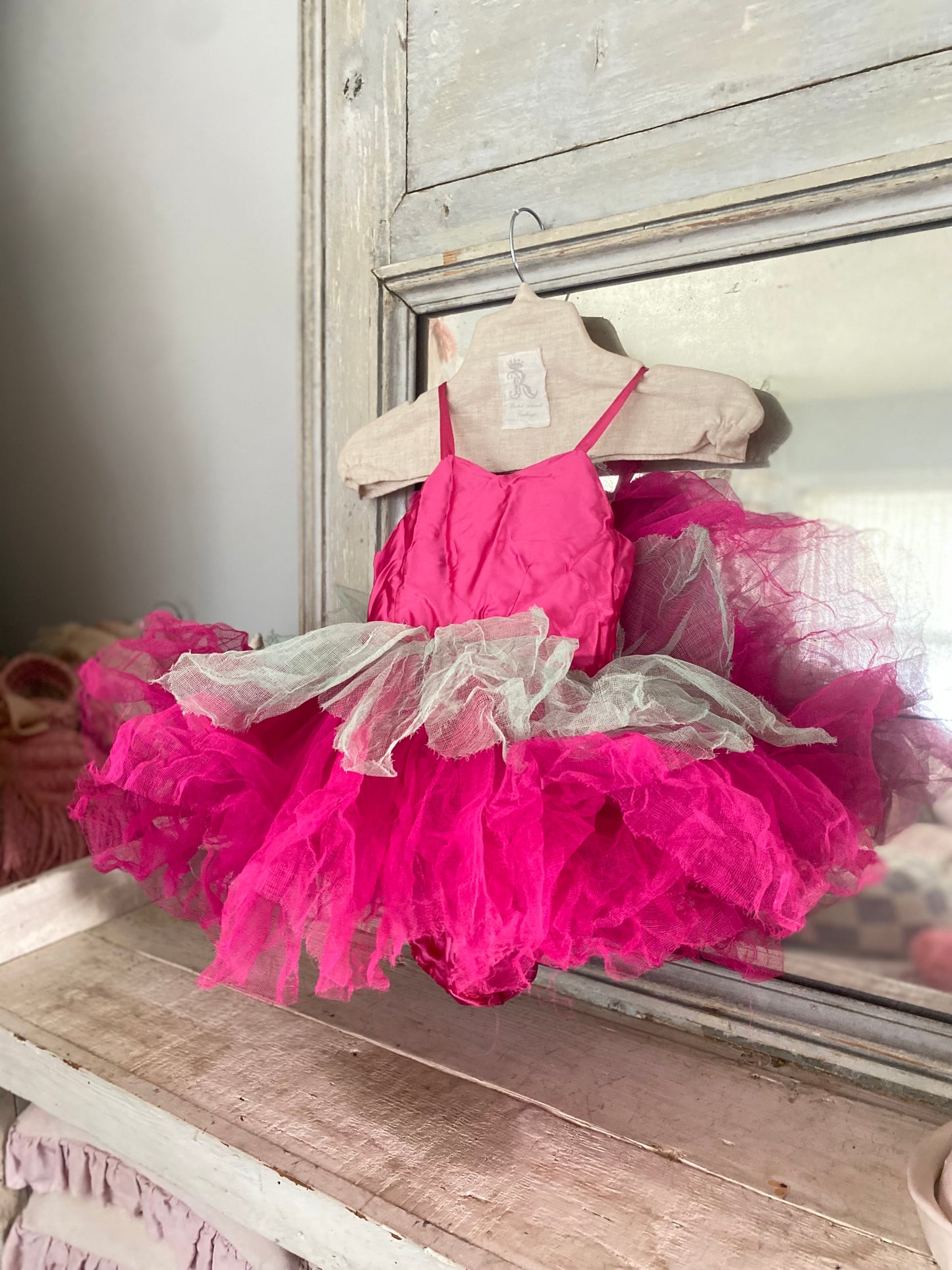 Vinatge Frothy Ruffled Pink Gauze Lace Ballet Tutu