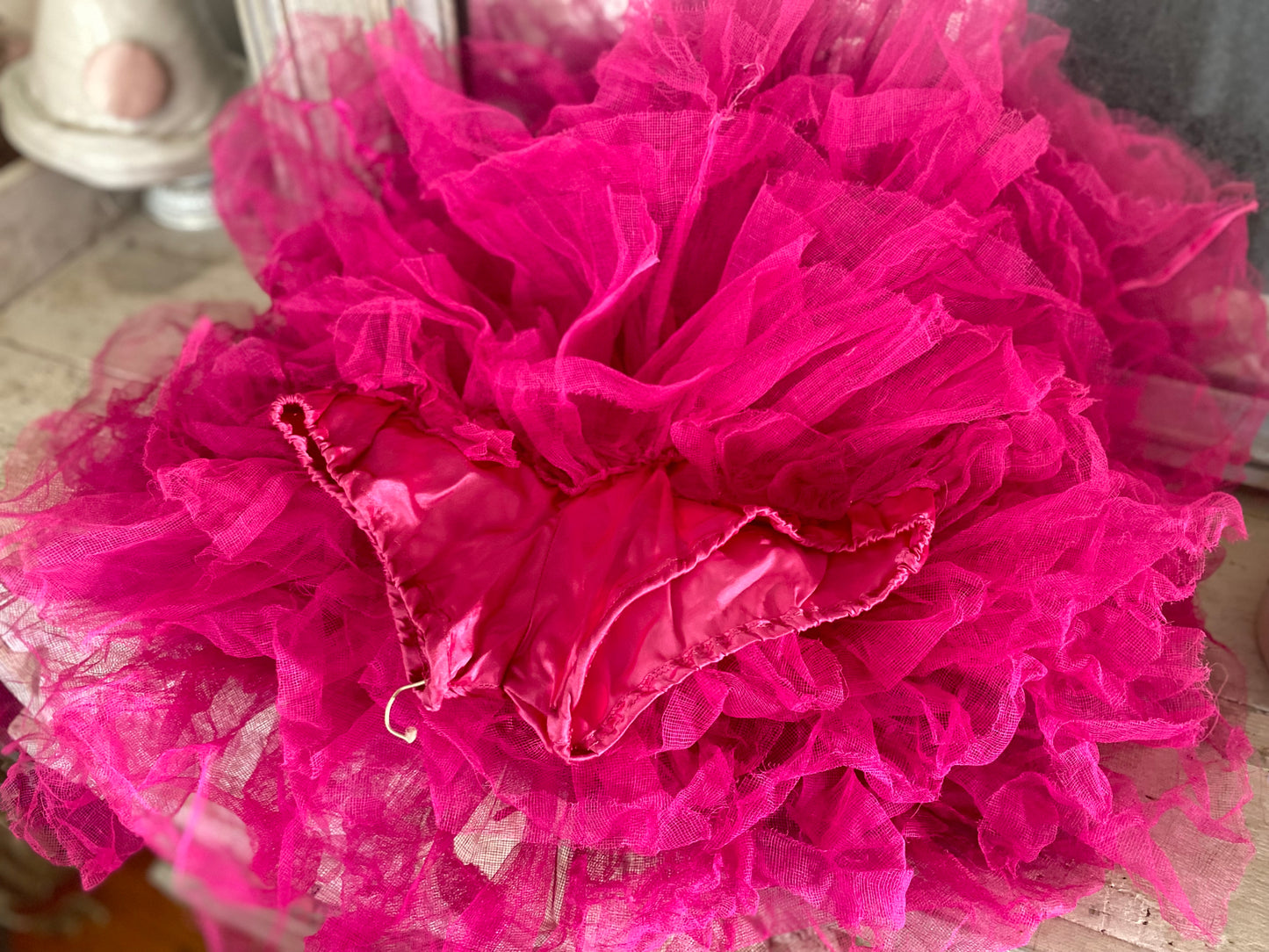 Vinatge Frothy Ruffled Pink Gauze Lace Ballet Tutu