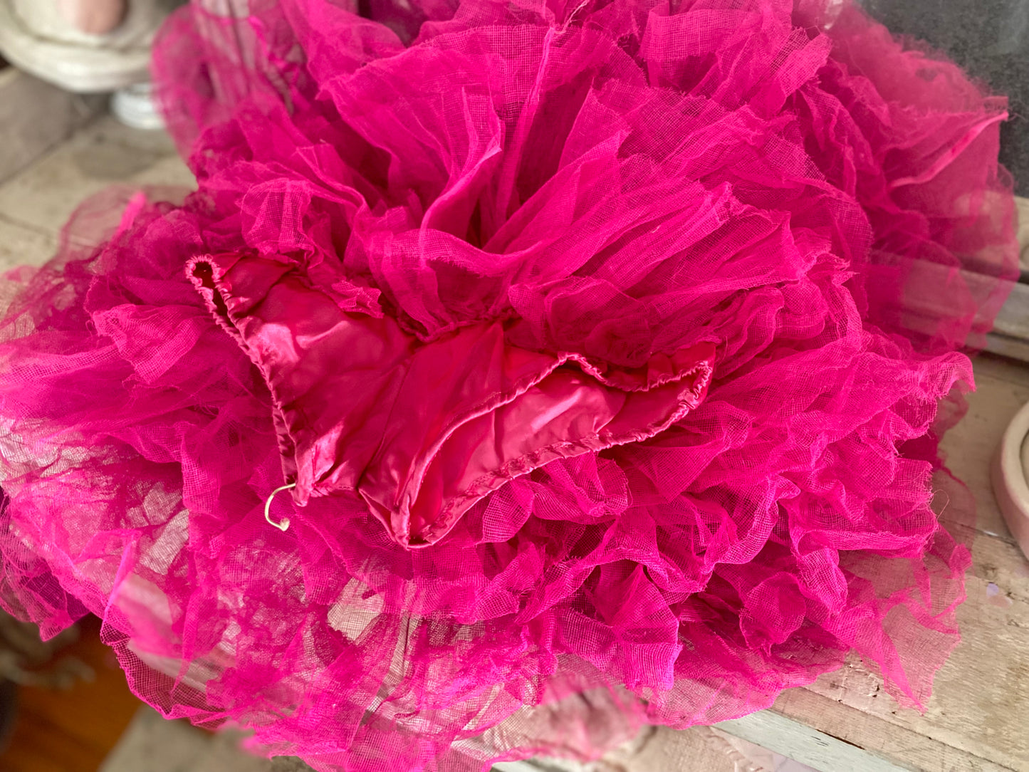 Vinatge Frothy Ruffled Pink Gauze Lace Ballet Tutu