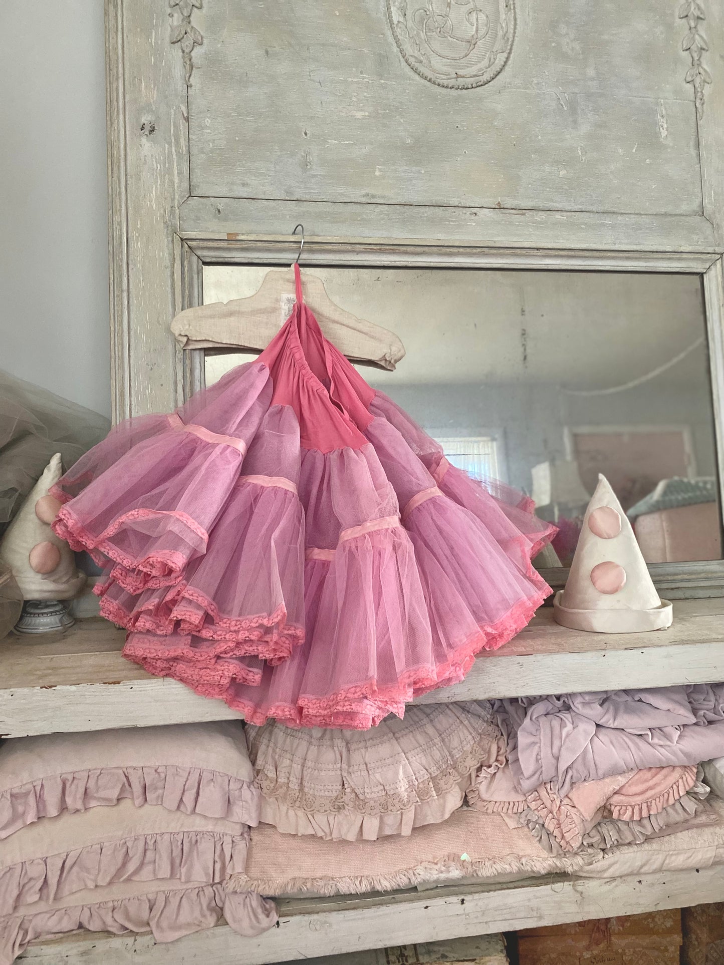 Vinatge Ruffled Pink Ballet Tutu Skirt