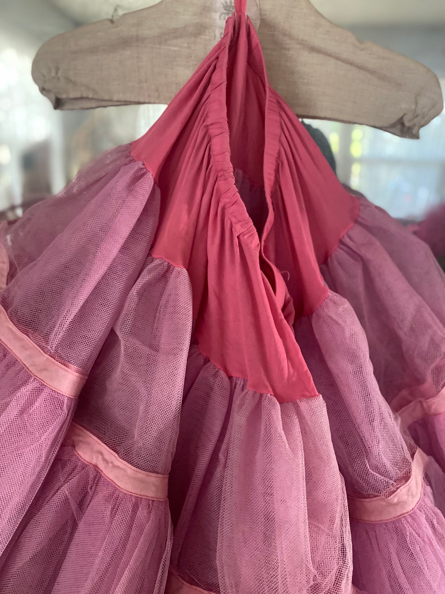 Vinatge Ruffled Pink Ballet Tutu Skirt