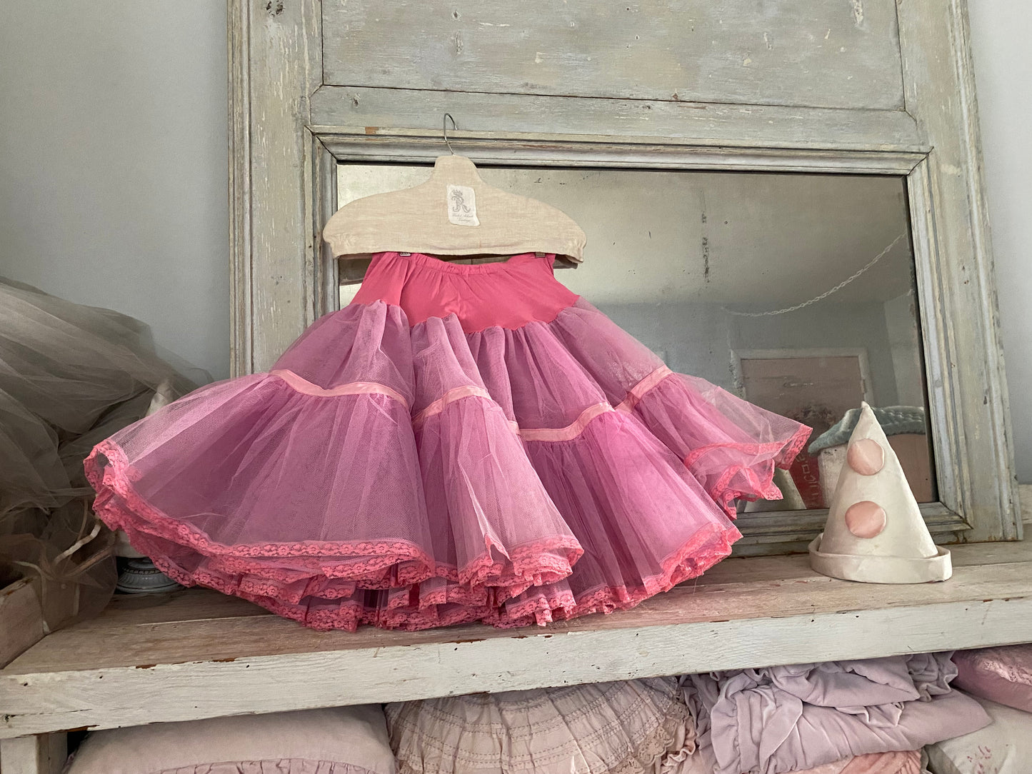 Vinatge Ruffled Pink Ballet Tutu Skirt