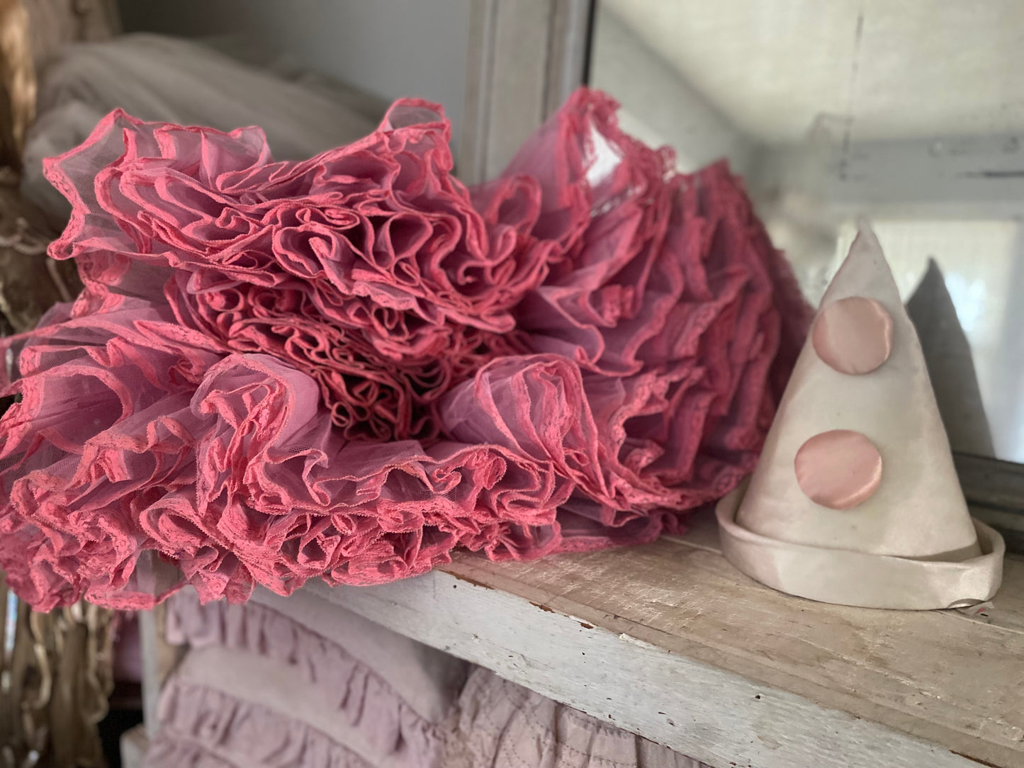 Vinatge Ruffled Pink Ballet Tutu Skirt